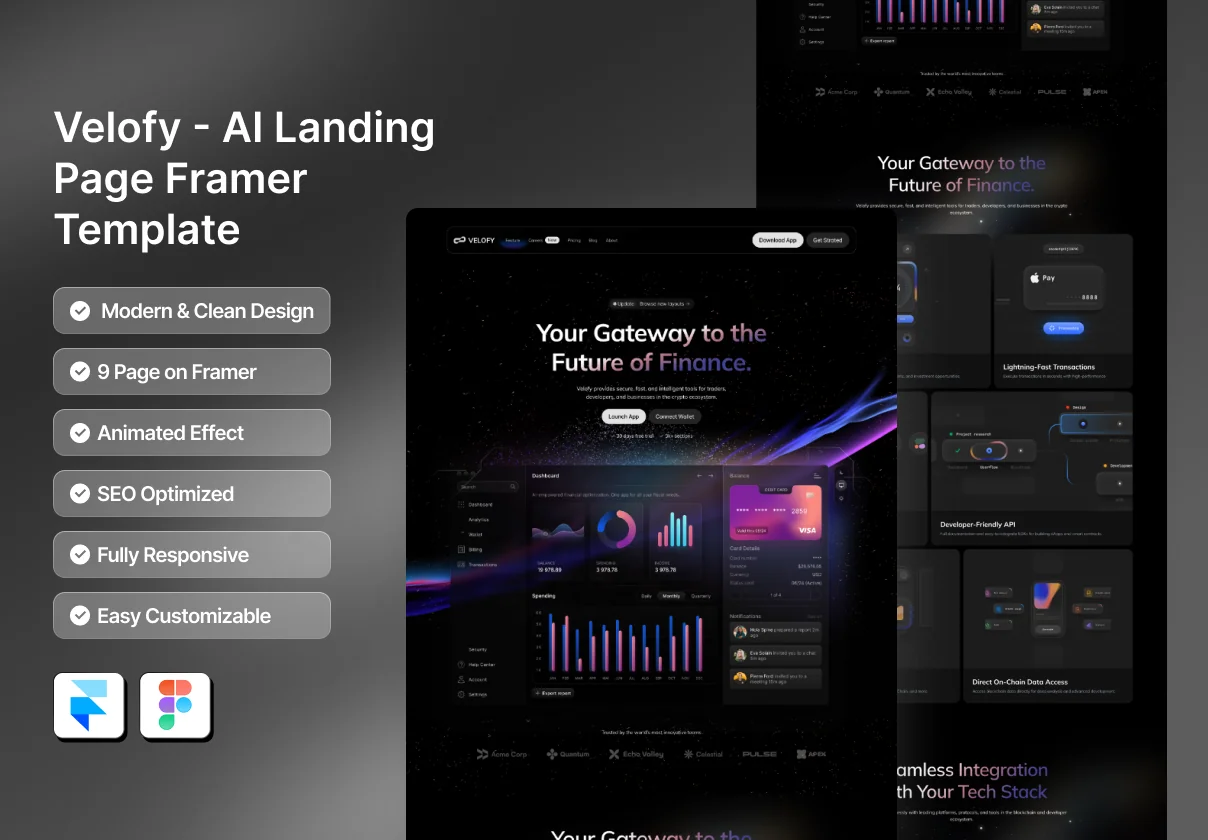 Velofy - Landing Page AI Startup & Business