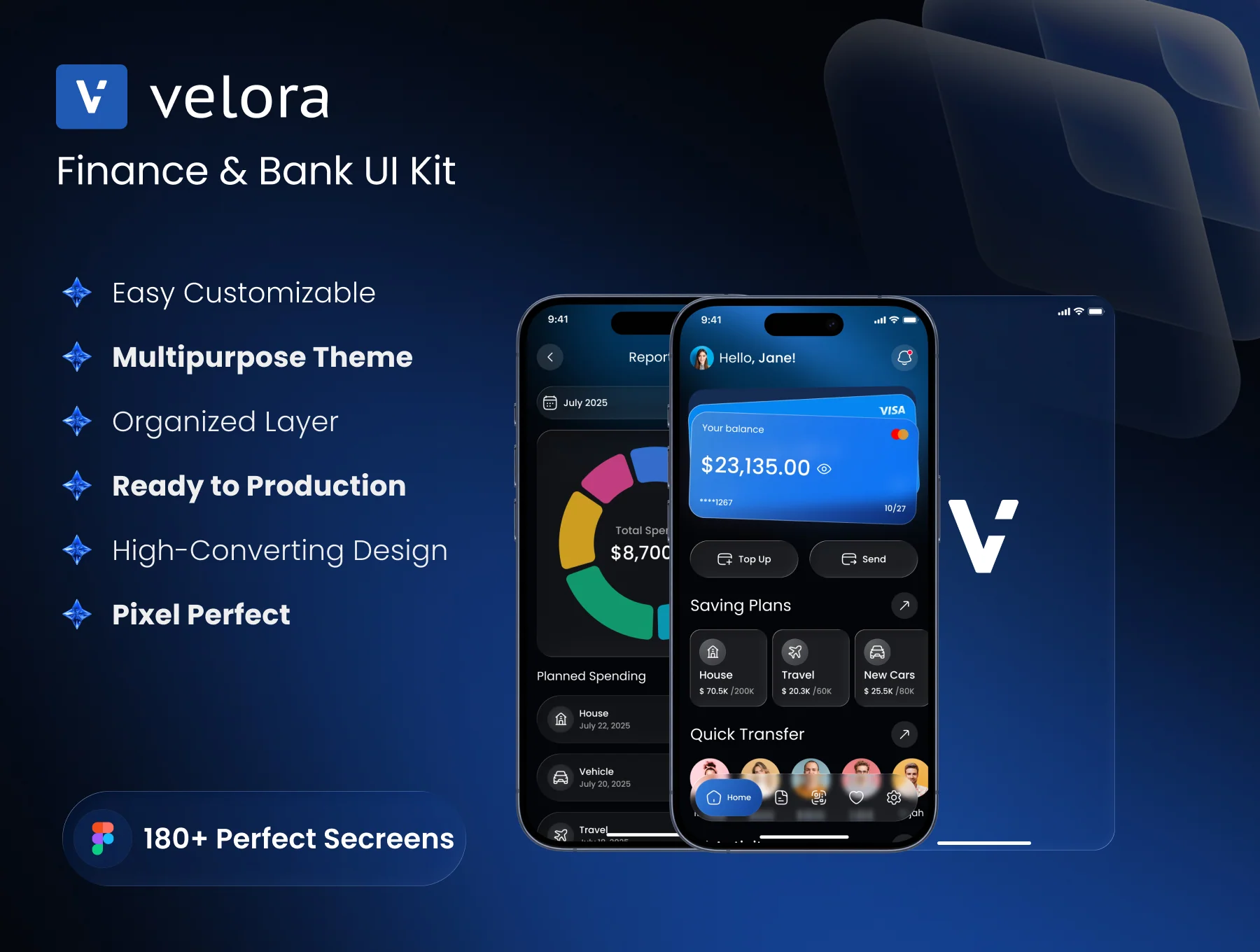 Velora – Finance & Bank App UI Kit