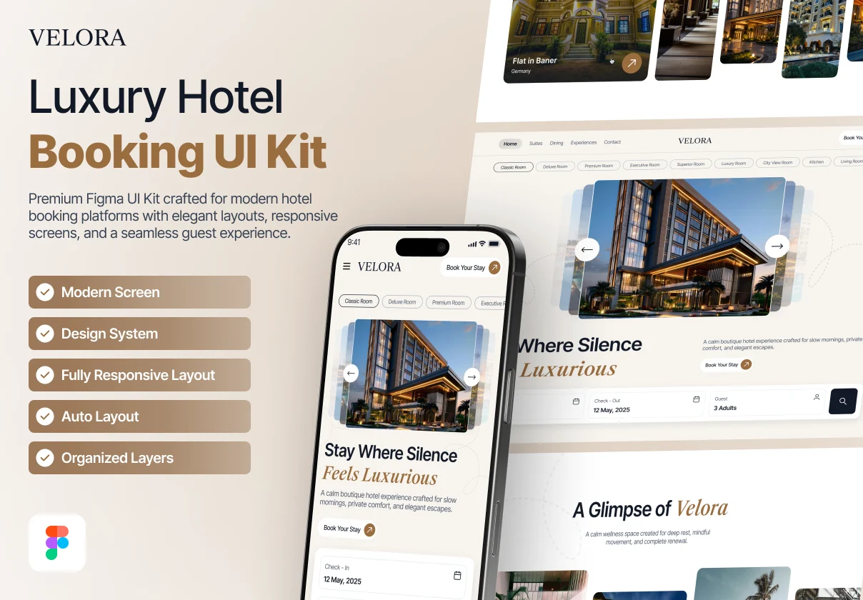 Velora - Luxury Hotel Booking Landing Page