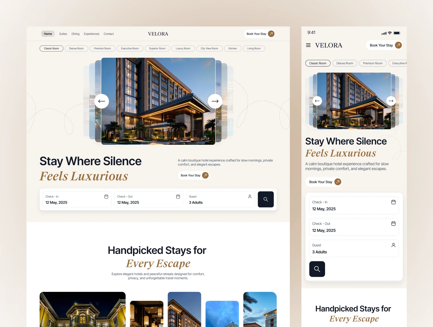 Velora - Luxury Hotel Booking Landing Page 4