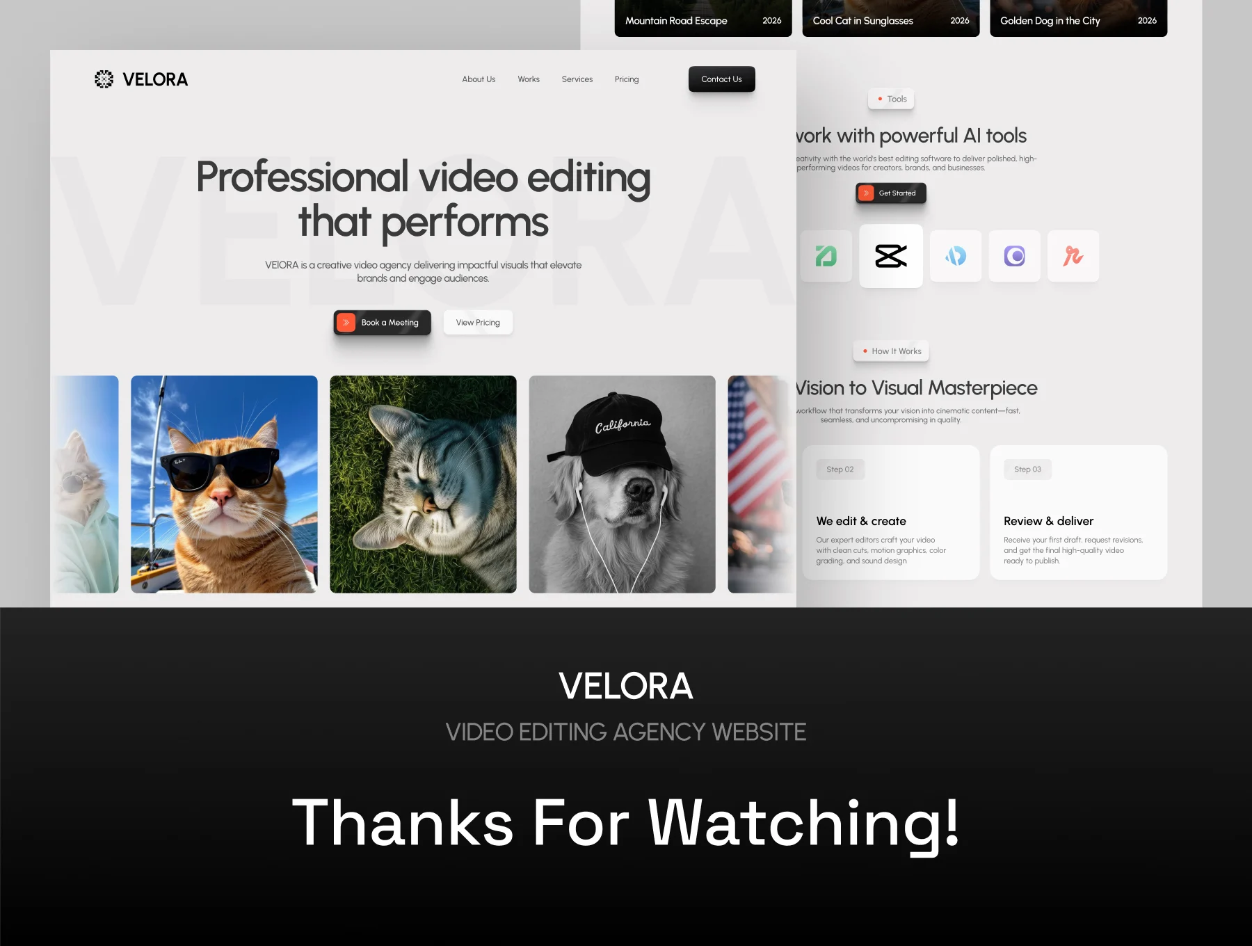 VELORA — Video Editing Agency Landing Page 4