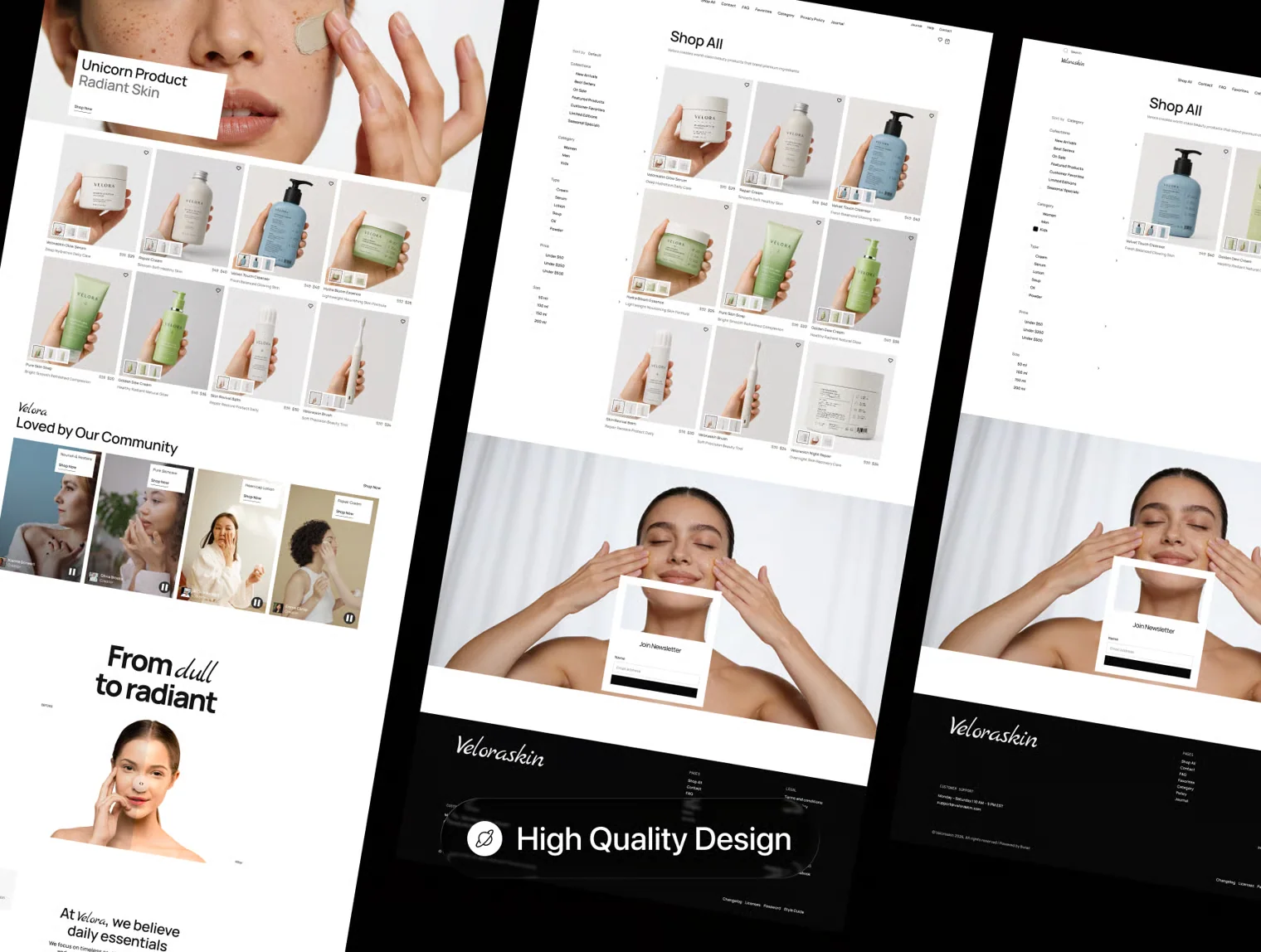 Veloraskin – Skincare E-commerce Website Template 2