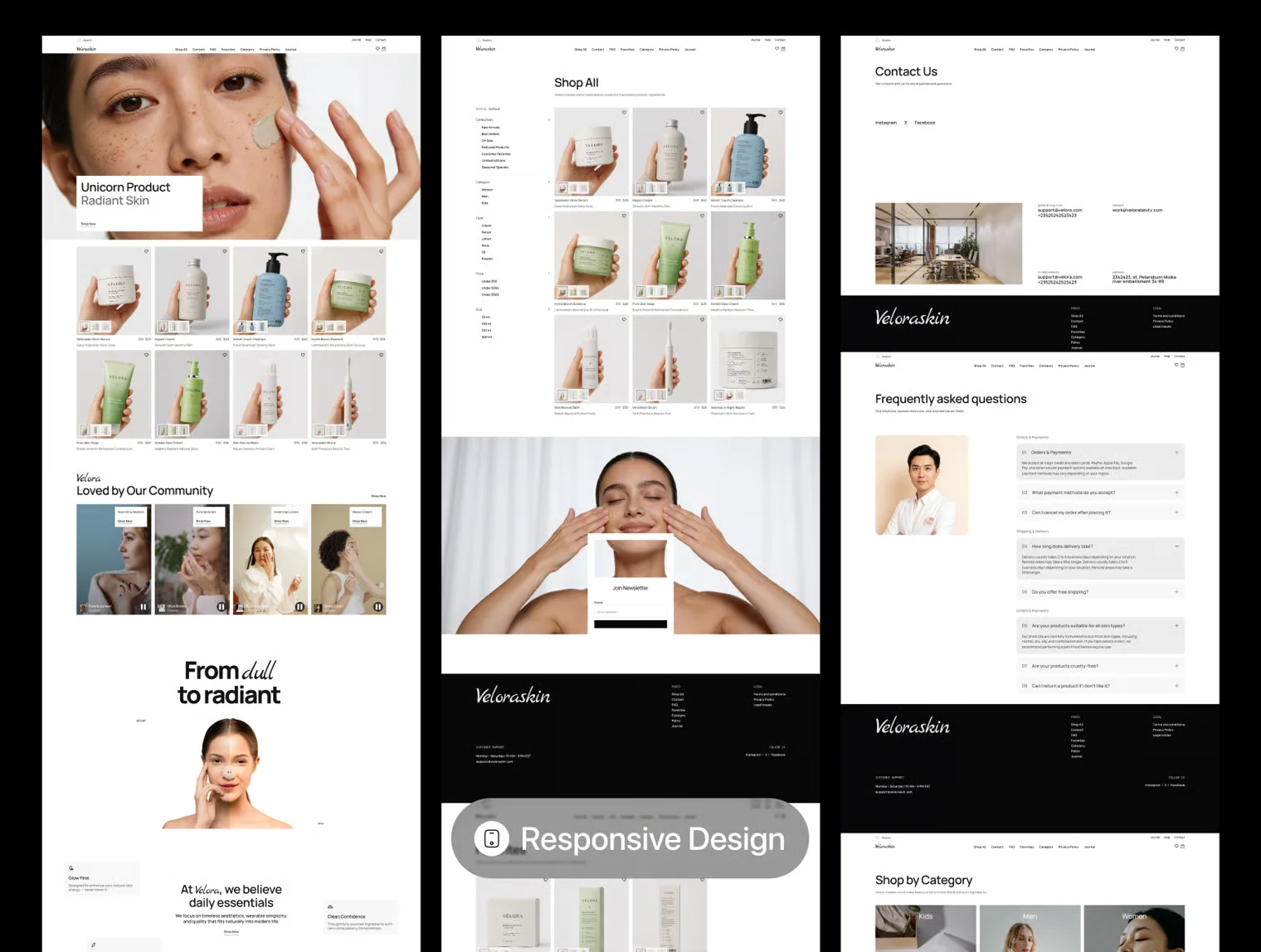 Veloraskin – Skincare E-commerce Website Template 3