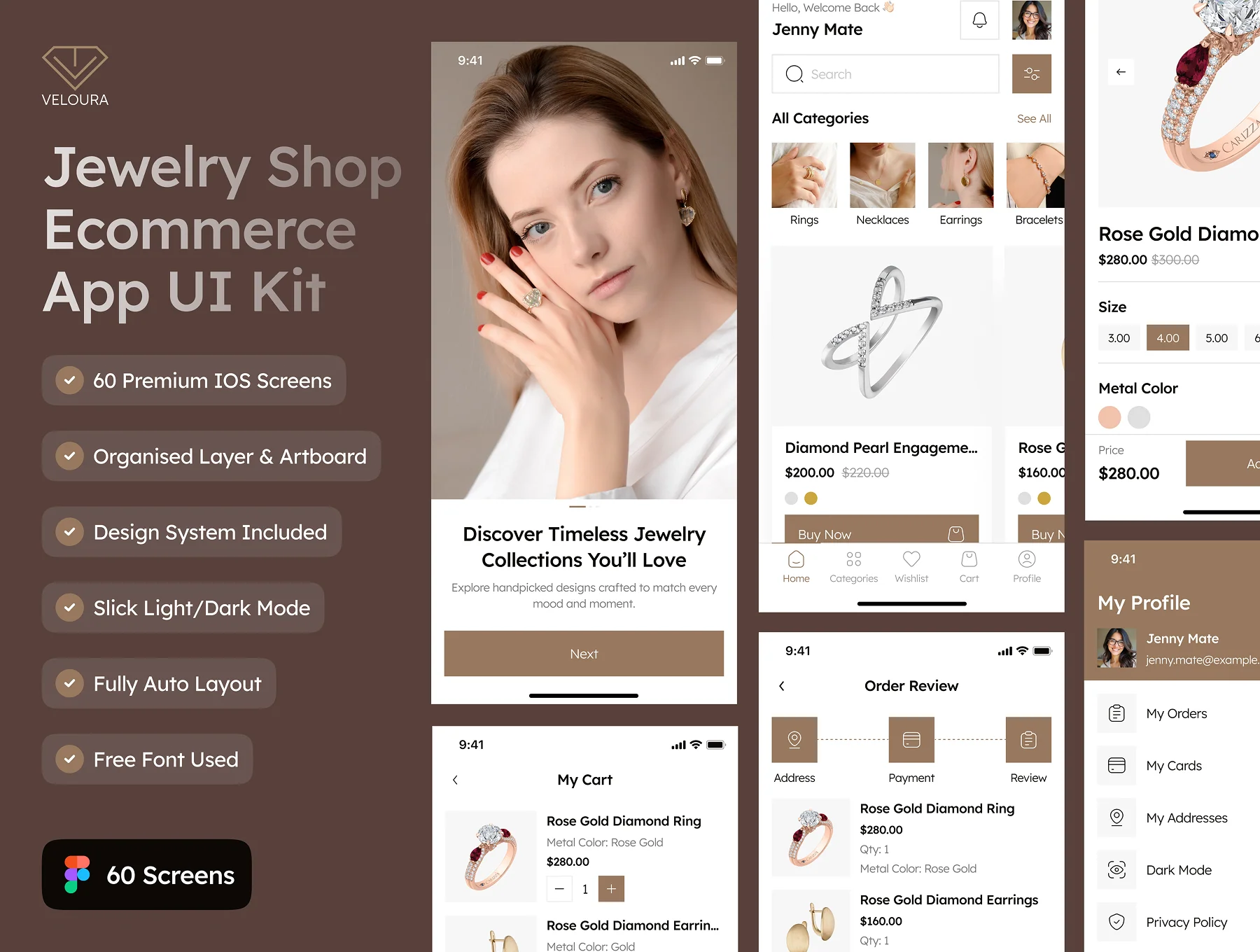 Veloura - Jewelry Shop Ecommerce App UI Kit