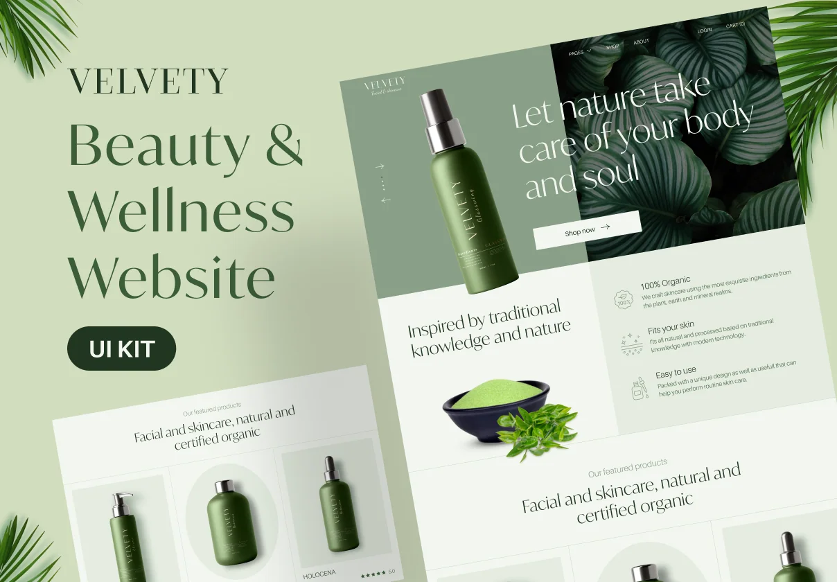 Velvety - Beauty & Wellness Website UI Kit
