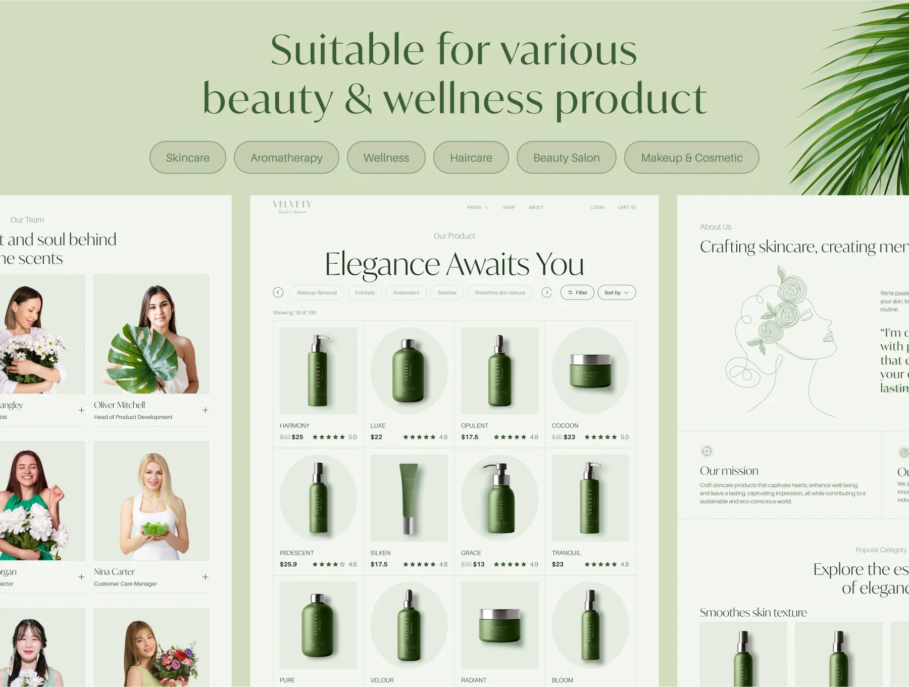 Velvety - Beauty & Wellness Website UI Kit 3