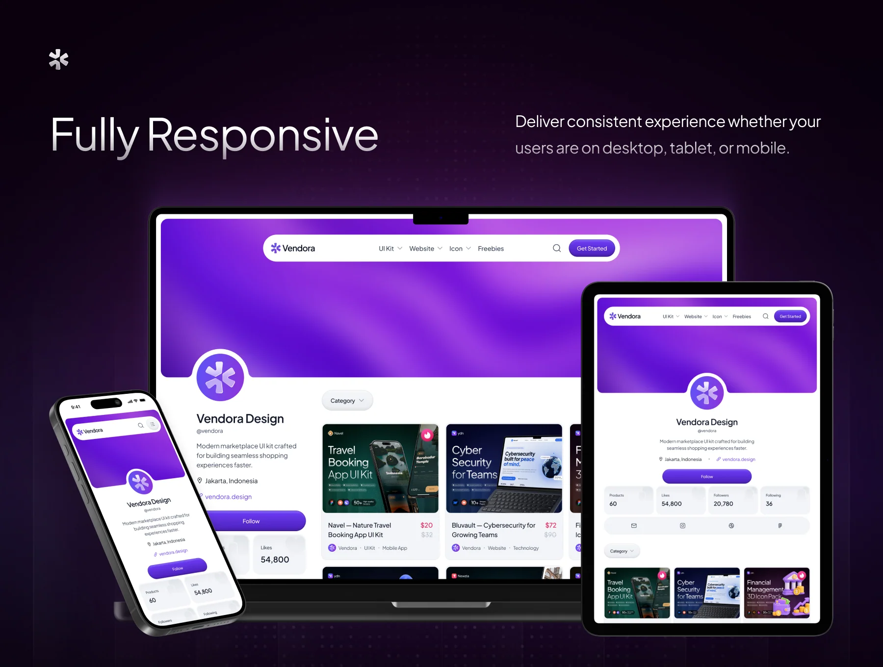 Vendora - Digital Asset Marketplace Website UI Kit 3