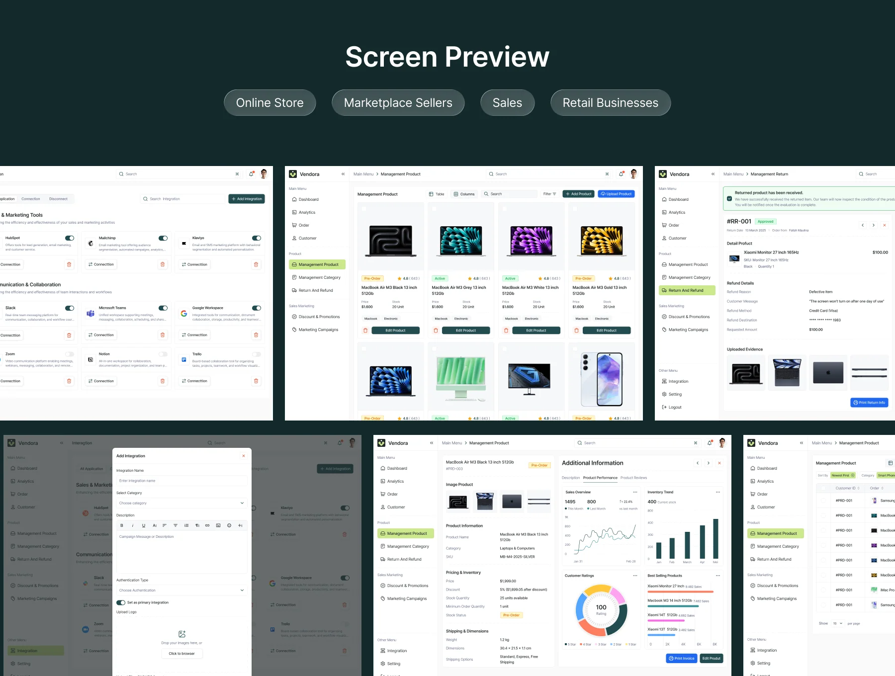 Vendora - E-Commerce Platform Dashboard UI Kit 4