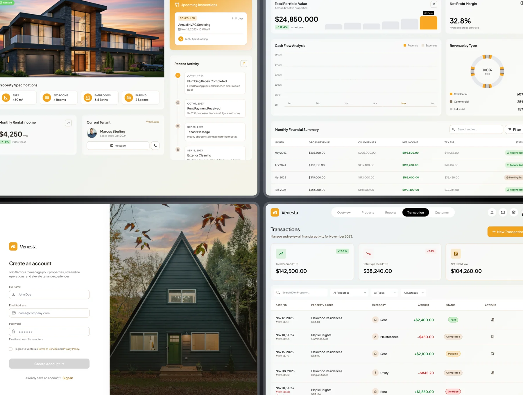 Venesta - Real Estate Management Dashboard UI Kit 3