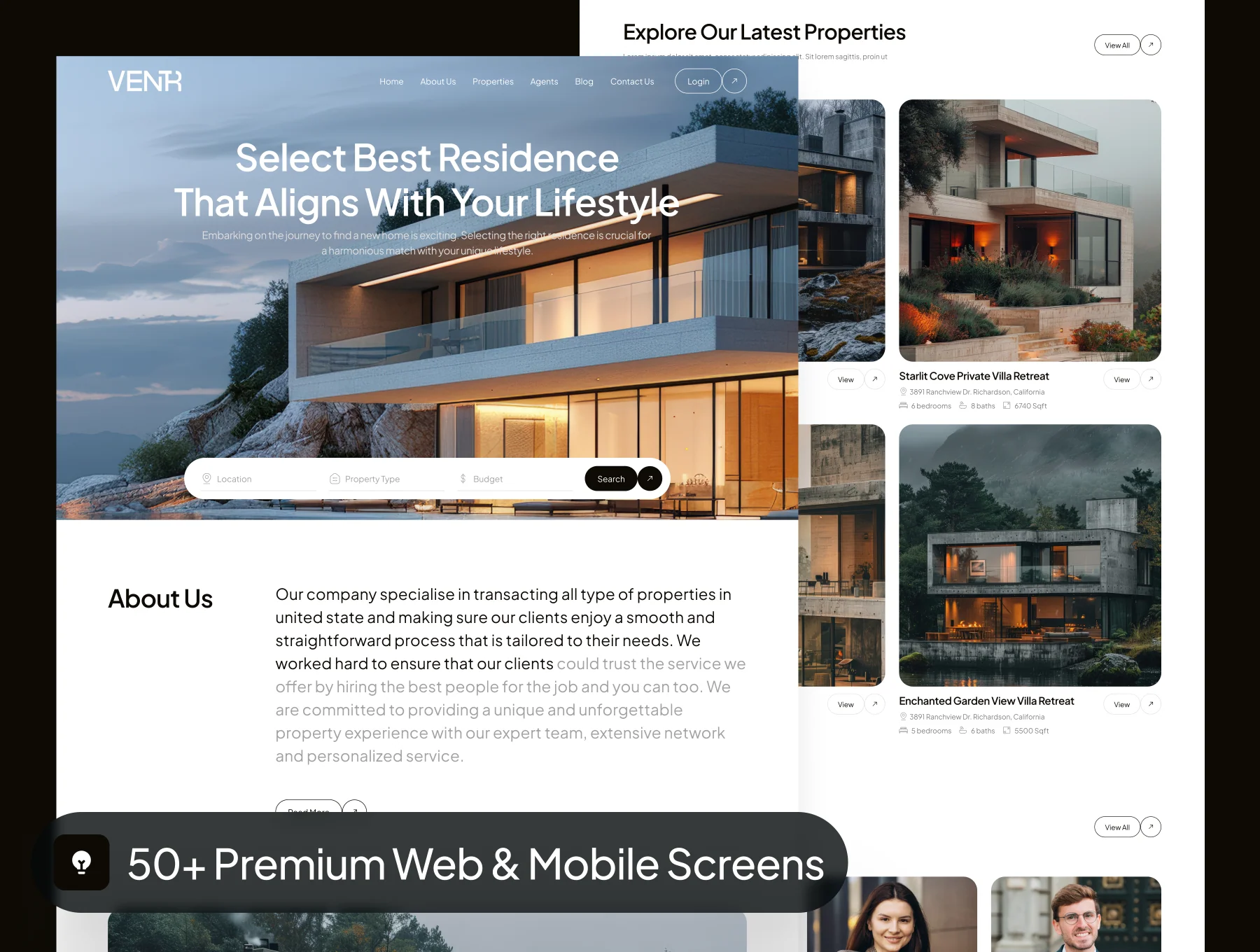 Ventr - Real Estate Website UI Kit 5