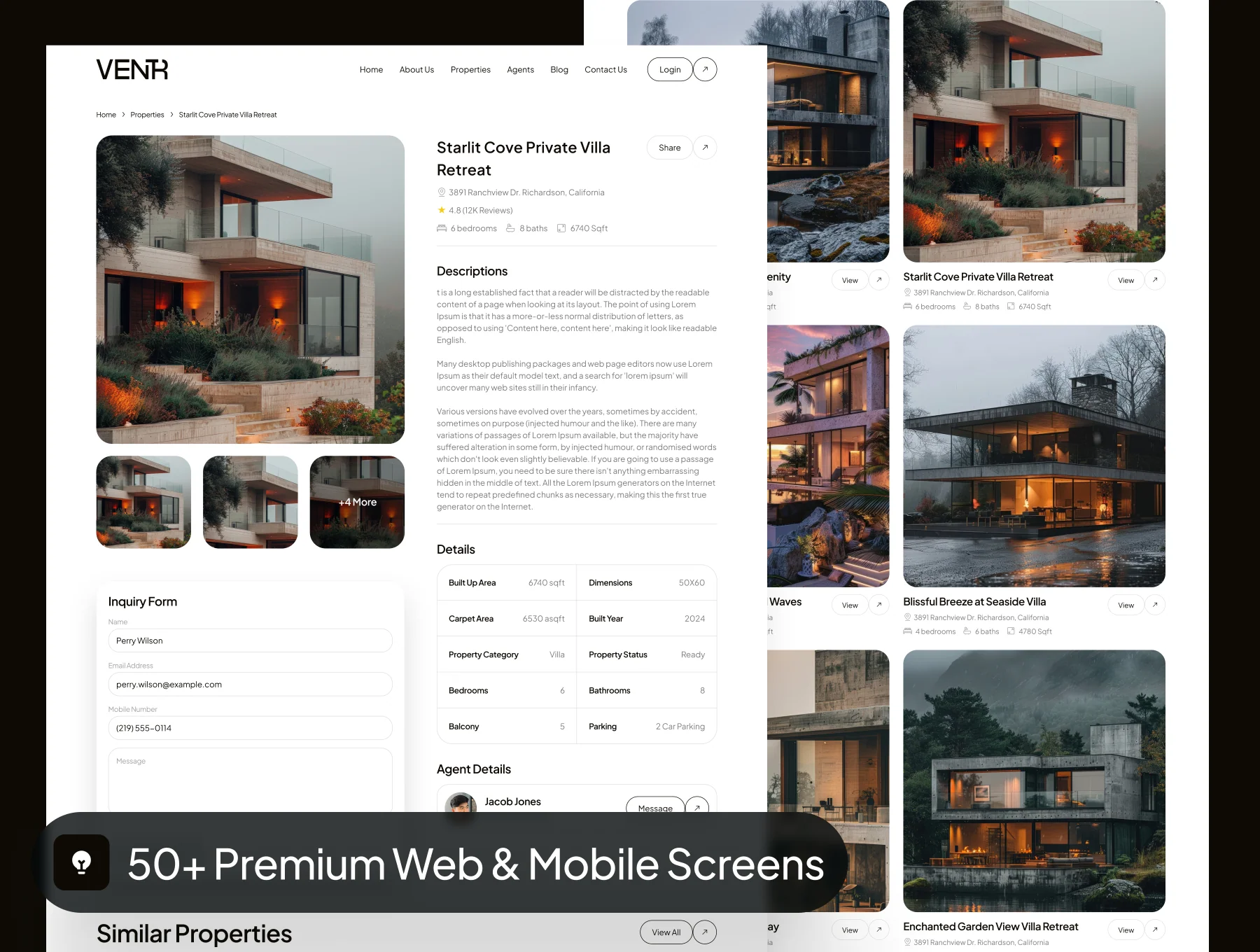 Ventr - Real Estate Website UI Kit 6