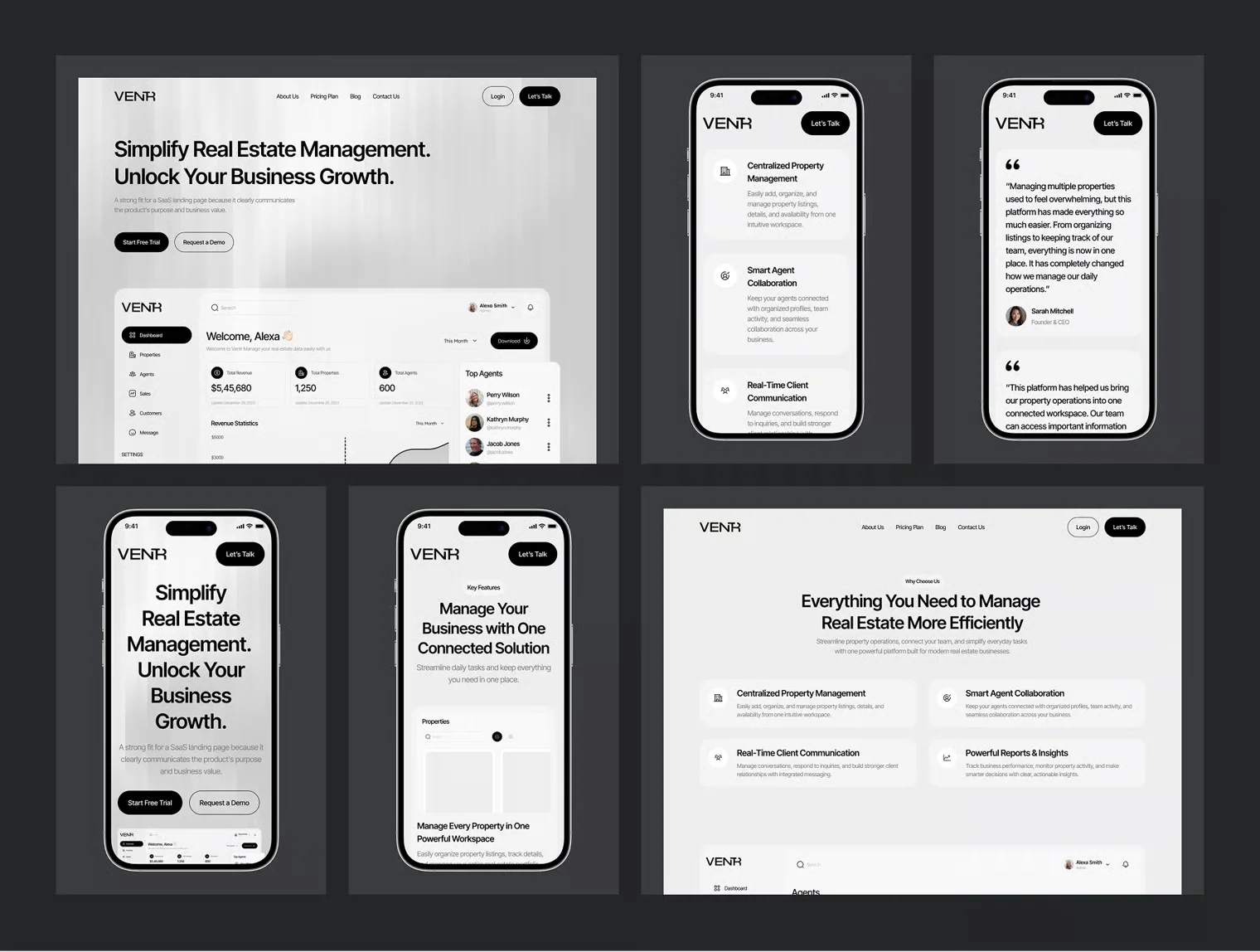 ventr - SaaS Real Estate Website UI Kit 3