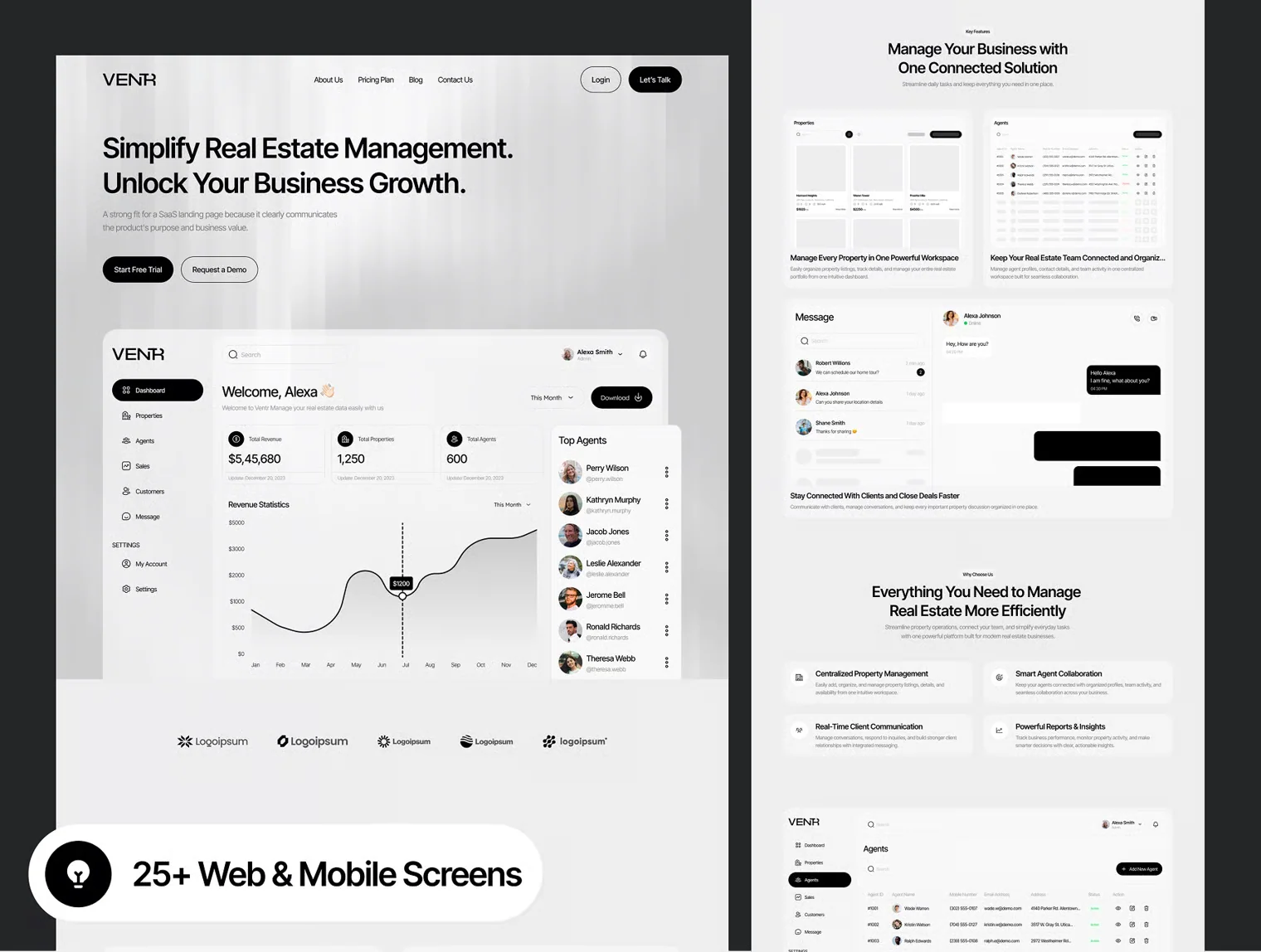 ventr - SaaS Real Estate Website UI Kit 6