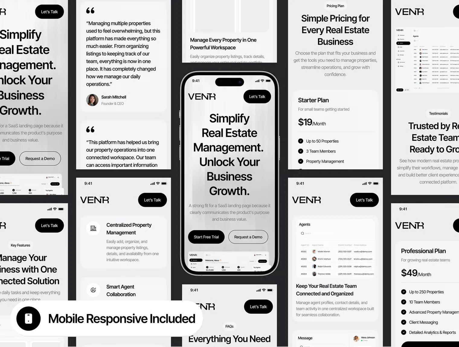 ventr - SaaS Real Estate Website UI Kit 7