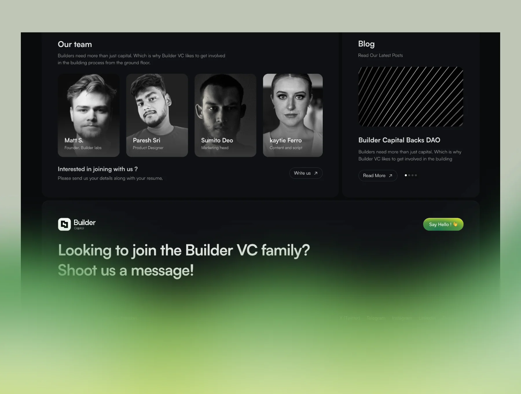 Venture capital portfolio landing page 2