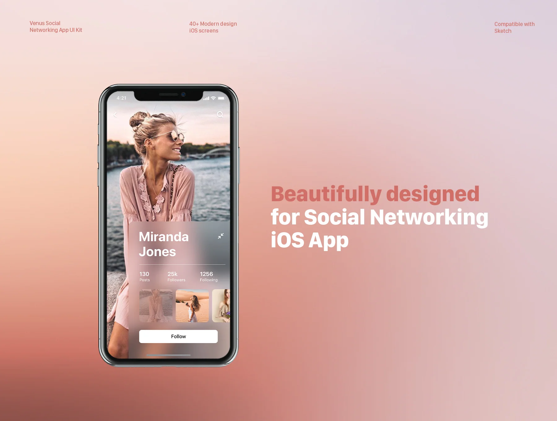 Venus Social Mobile UI Kit 4