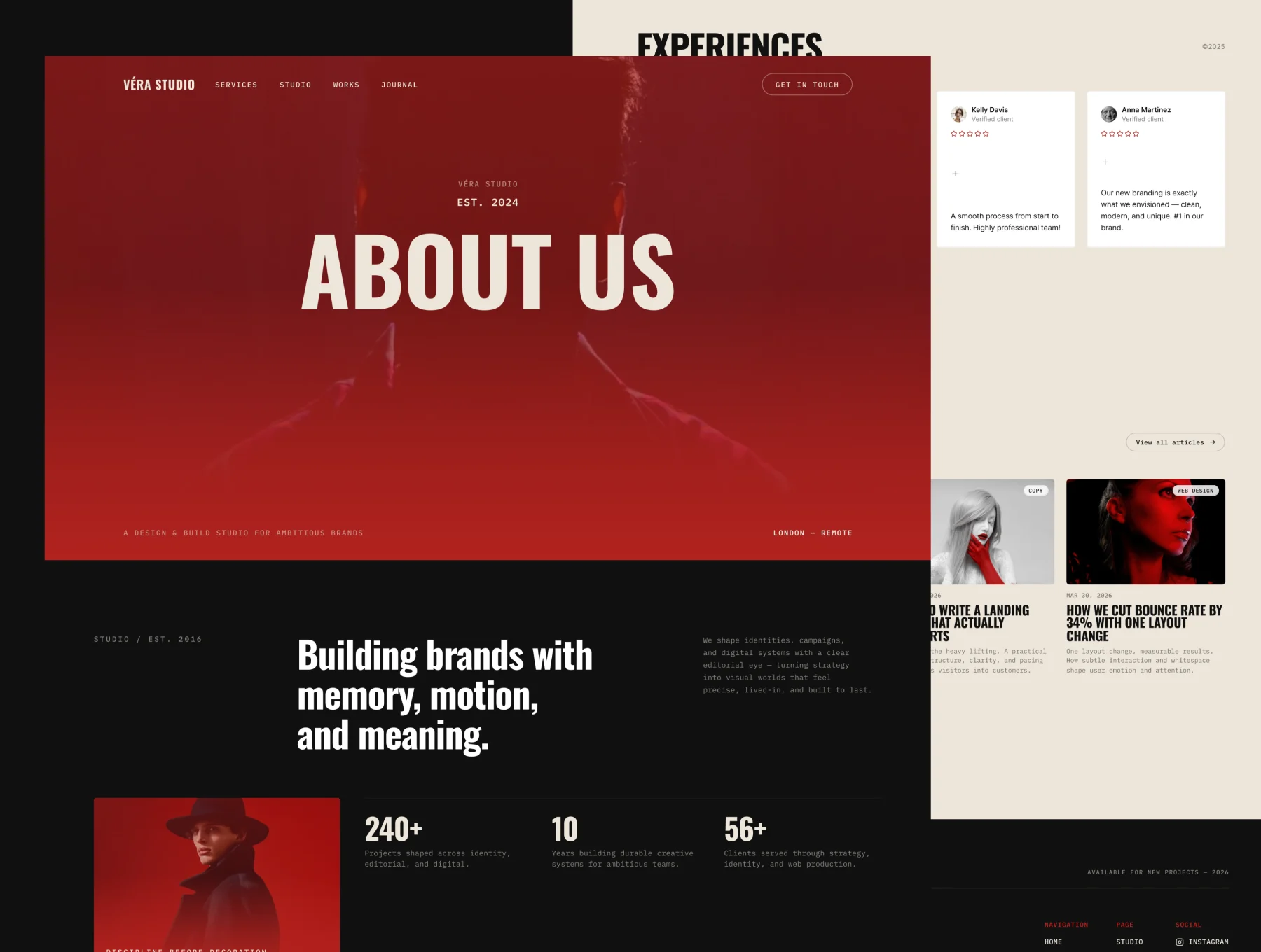 VERA STUDIO — Creative Agency Template 2