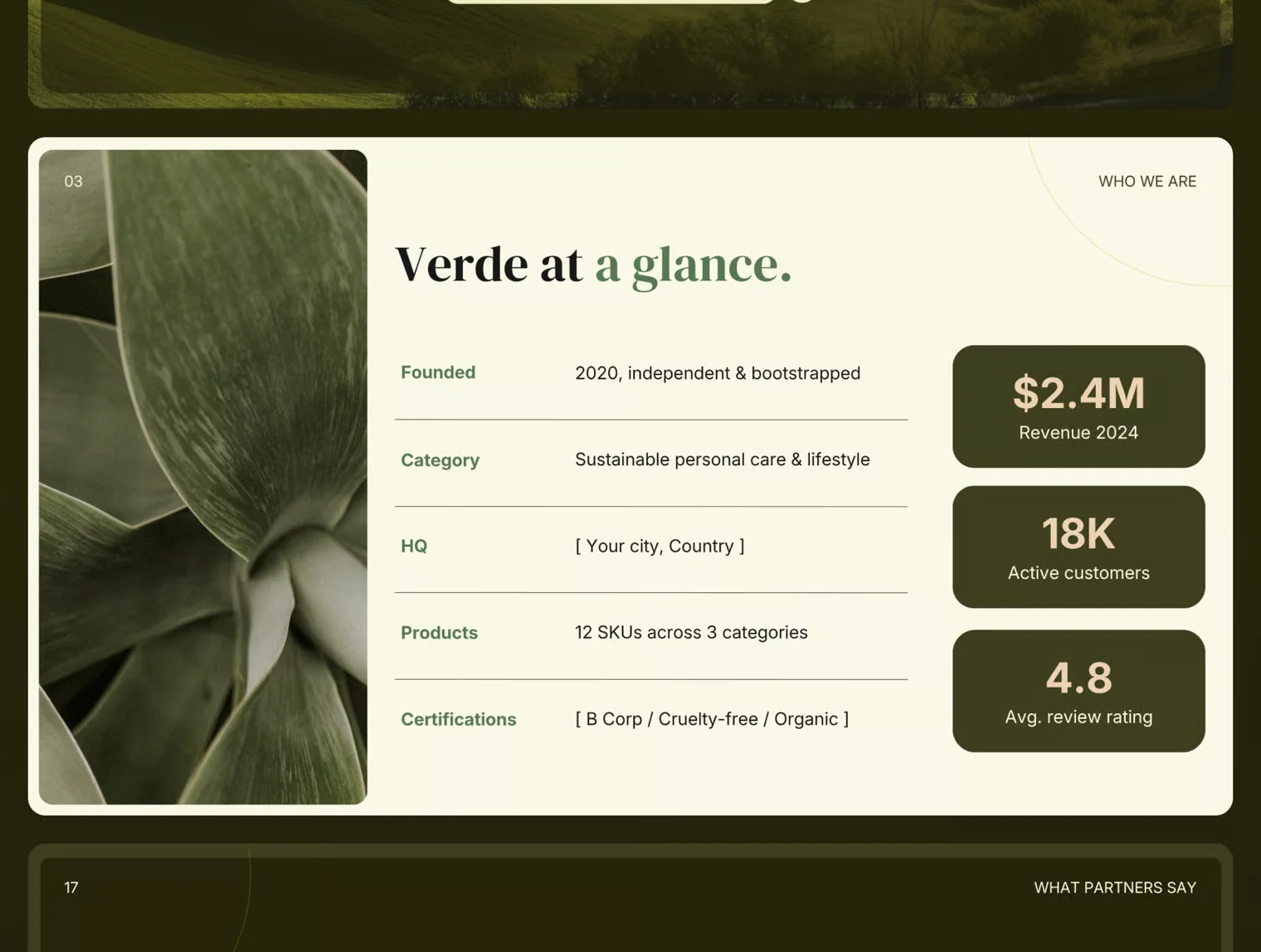 VERDE - Eco & Sustainable Brand Presentation Deck 3