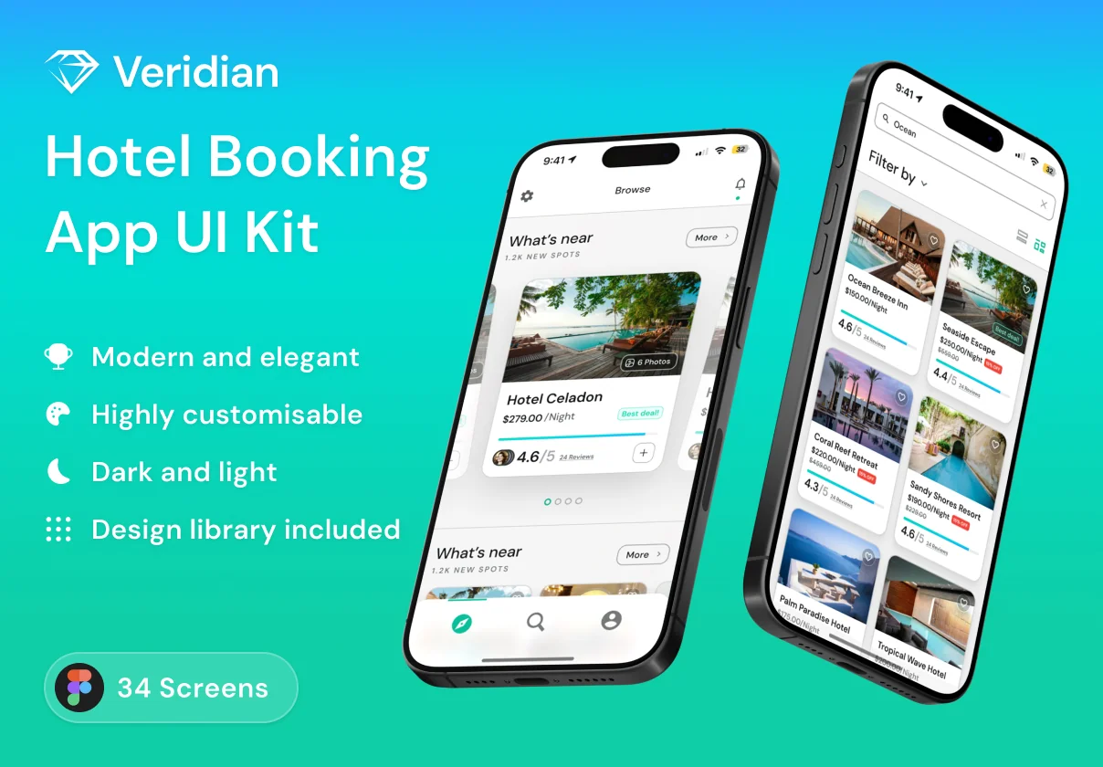 Veridian - Hotel Booking App UI Kit