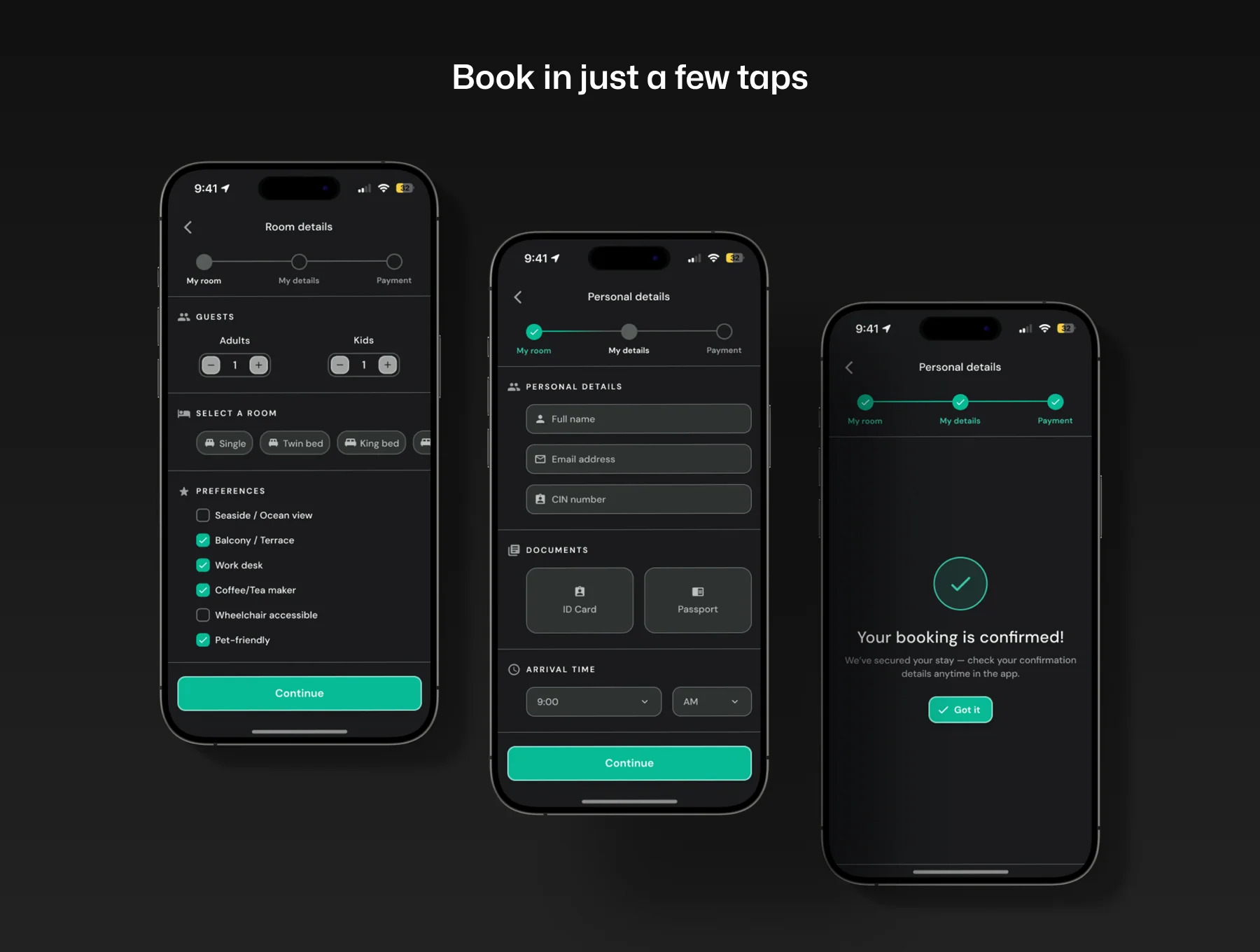 Veridian - Hotel Booking App UI Kit 3