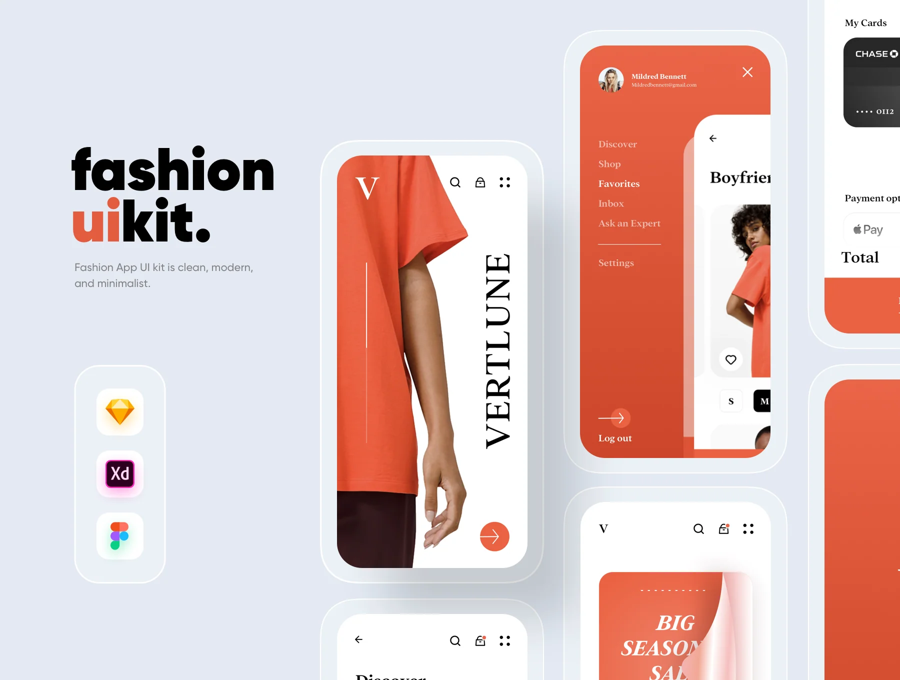Verlune fashion eCommerce app UI Kit