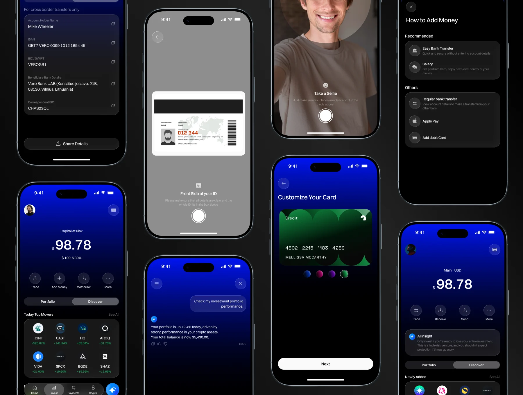 Vero – Banking & Investment Mobile UI Kit (100 Screens, Light & Dark) 4