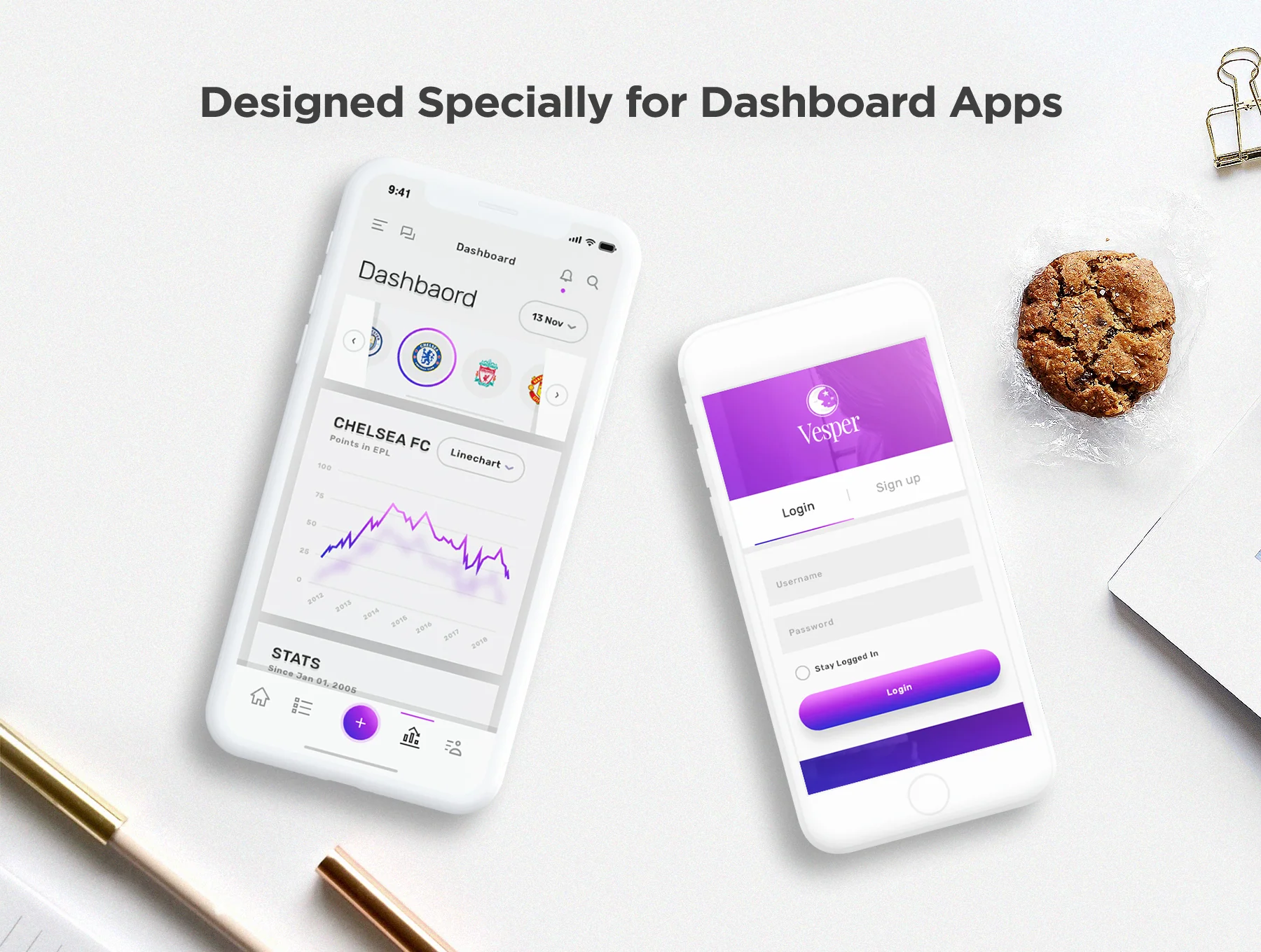 Vesper - Dashbaord Mobile UI Kit 2