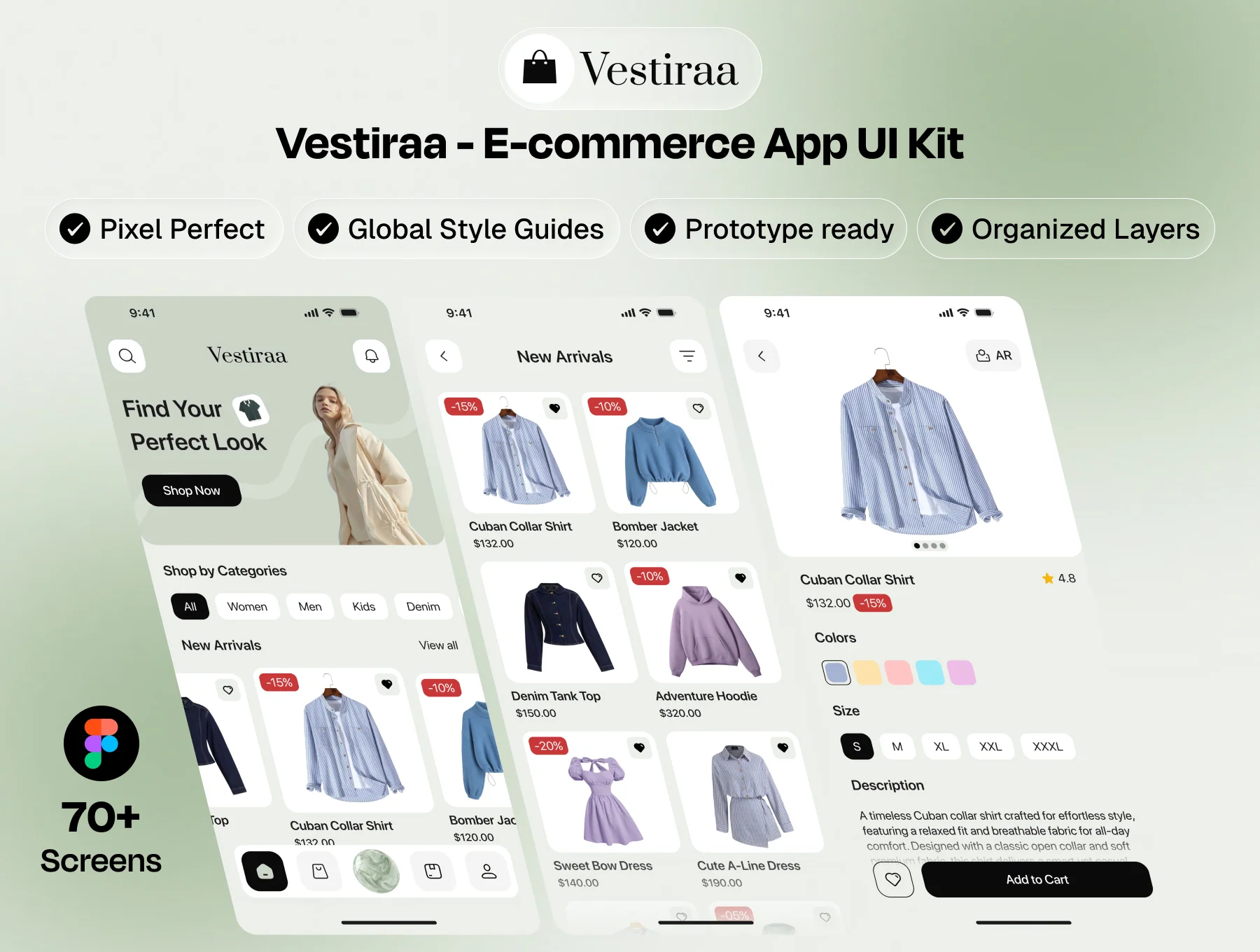 Vestiraa – Fashion E-Commerce App UI Kit