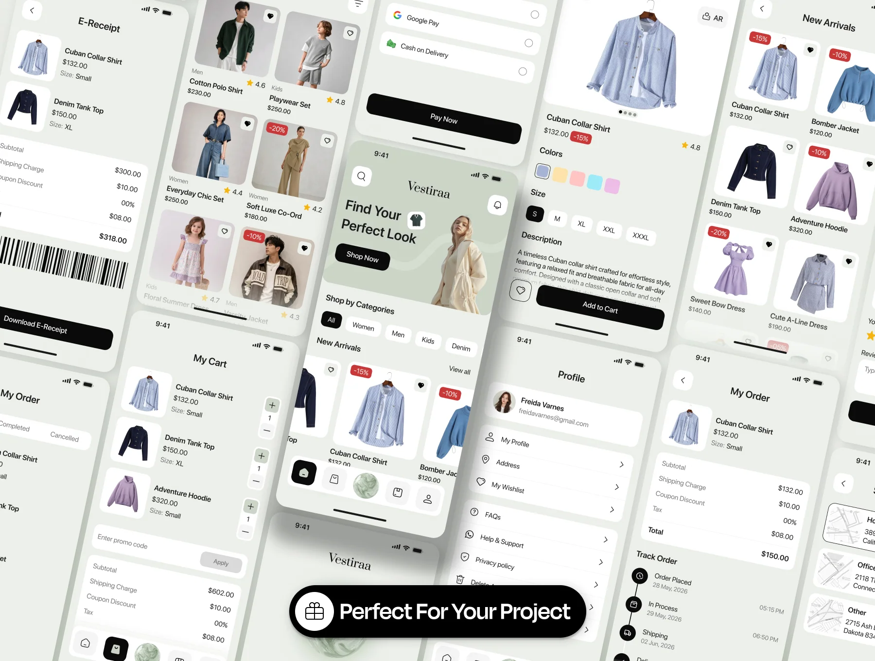 Vestiraa – Fashion E-Commerce App UI Kit 3