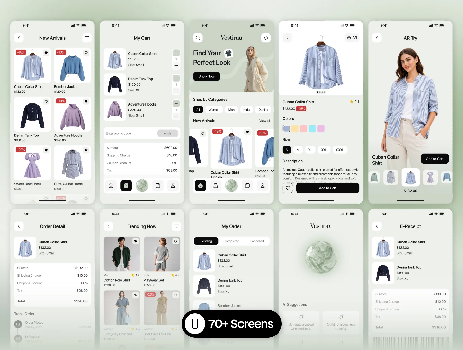 Vestiraa – Fashion E-Commerce App UI Kit 4