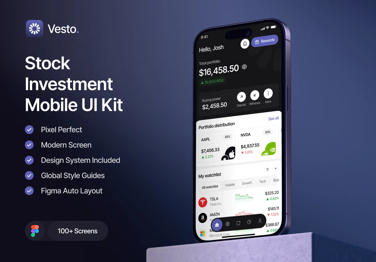 Vesto - Stock Investment Mobile UI Kit