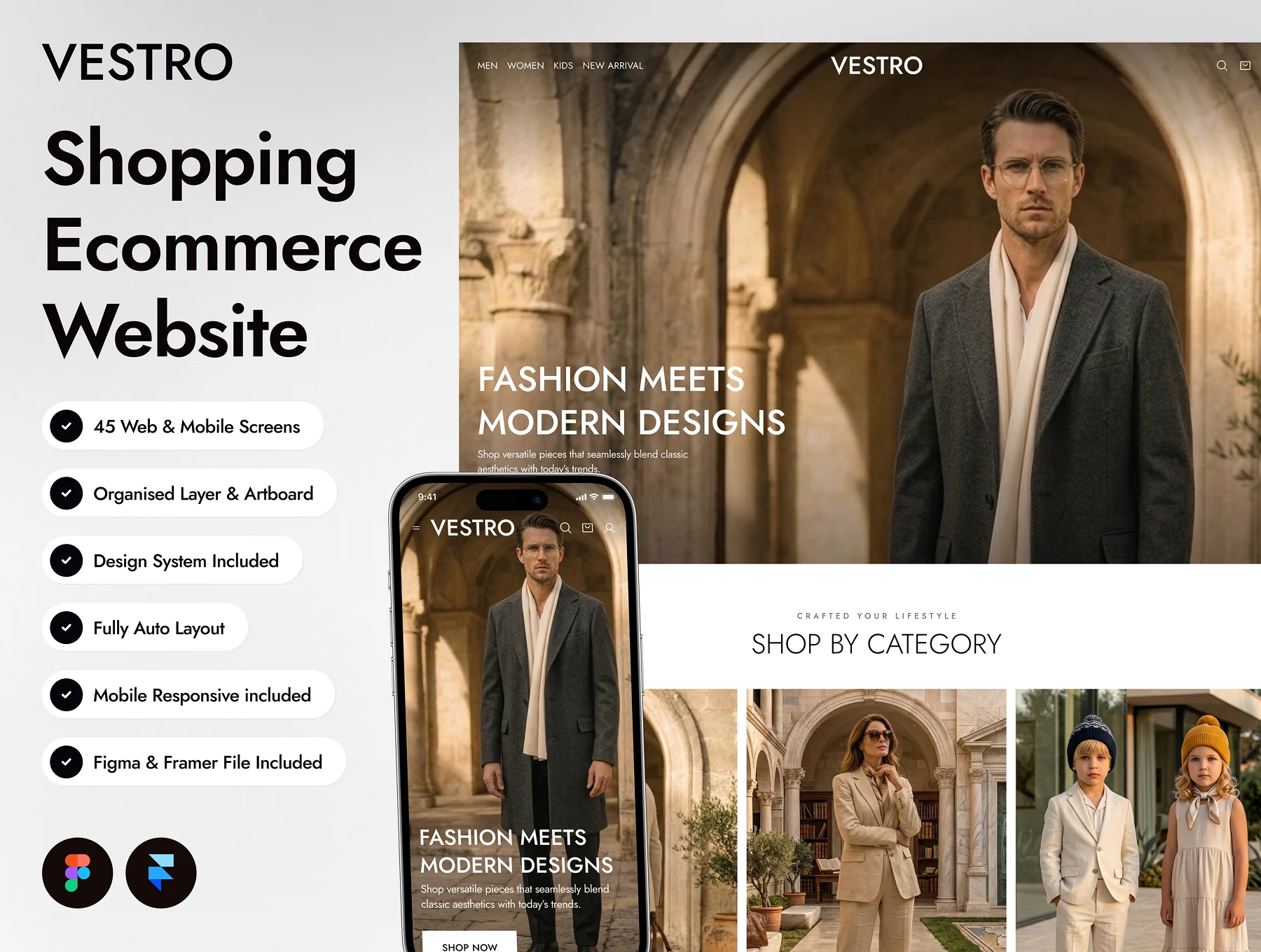 VESTRO - Shopping Ecommerce Website Framer Template