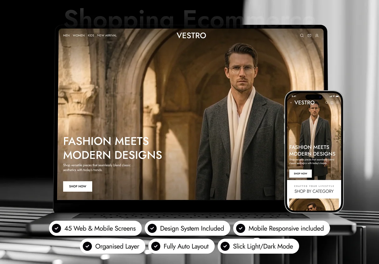 VESTRO - Shopping Ecommerce Website UI Kit