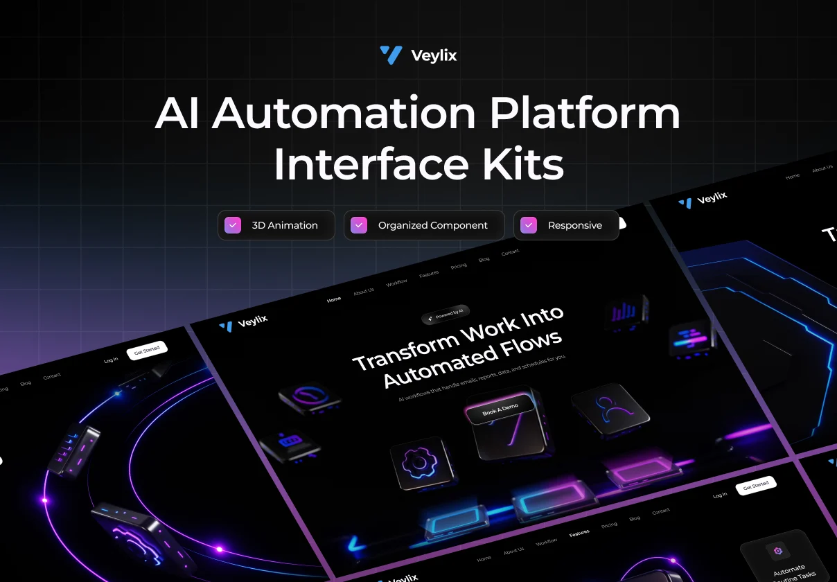 Veylix — AI Automation Platform UI Kit for SaaS & Startup