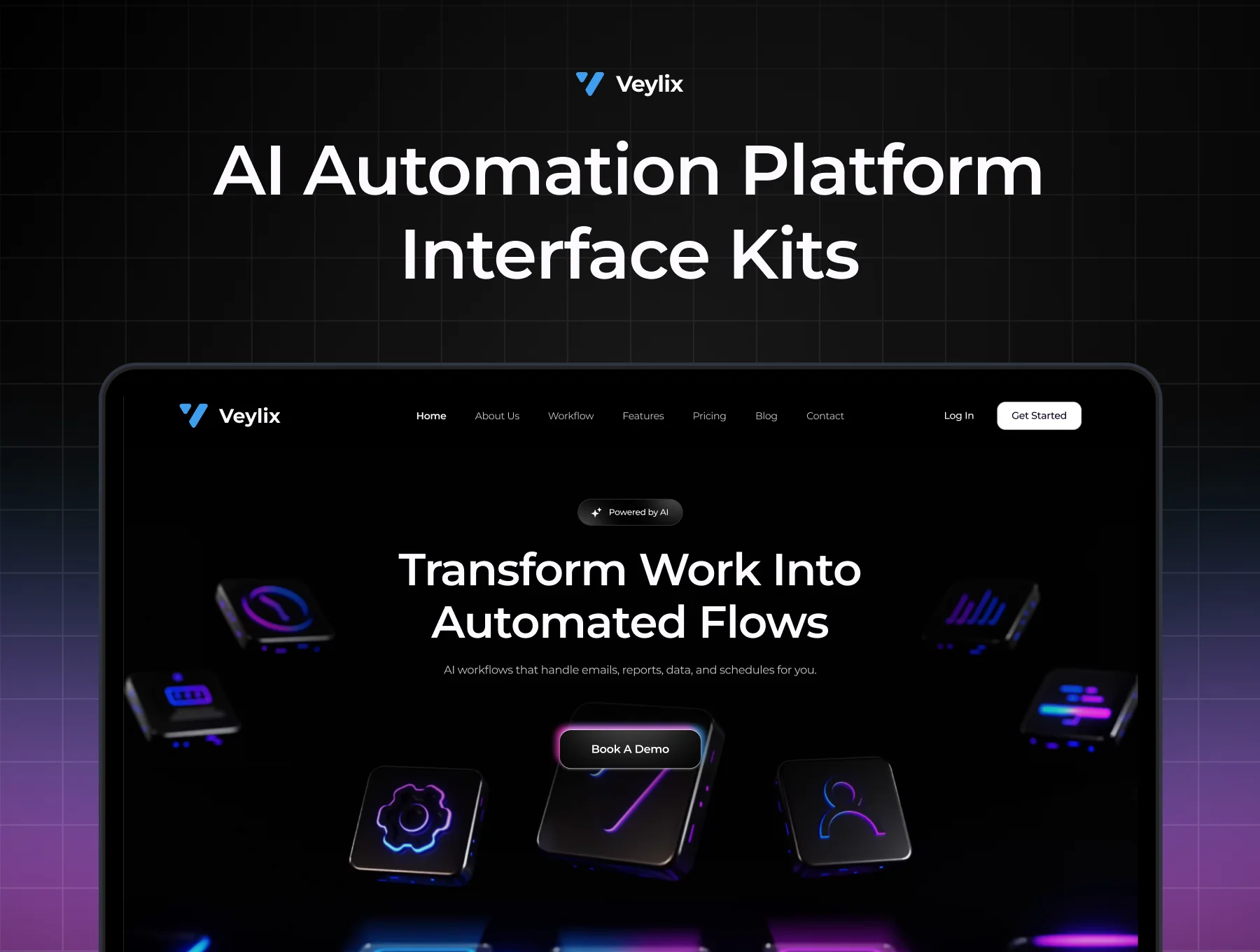 Veylix — AI Automation Platform UI Kit for SaaS & Startup