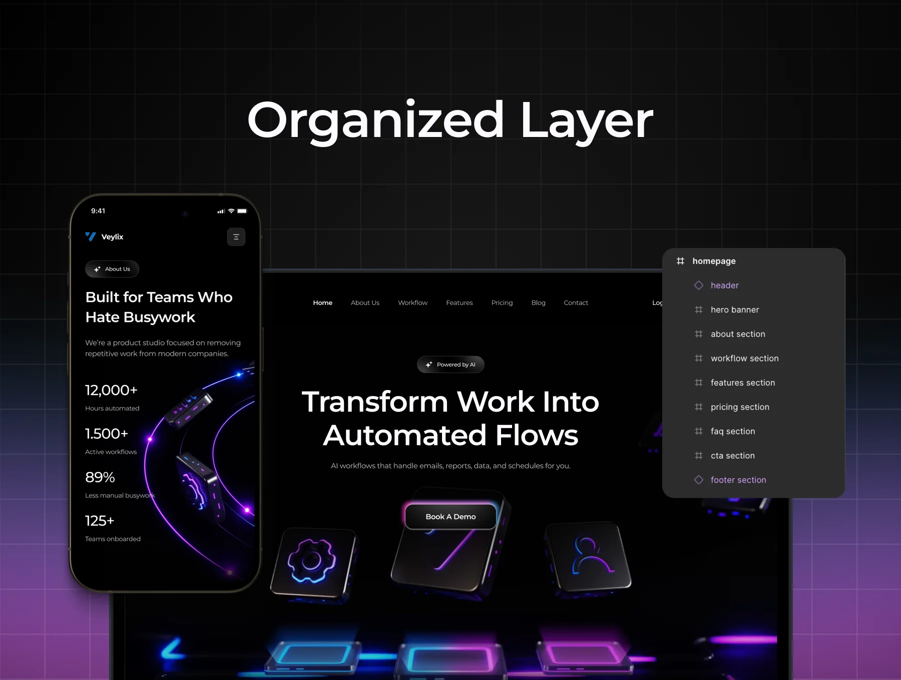 Veylix — AI Automation Platform UI Kit for SaaS & Startup 5