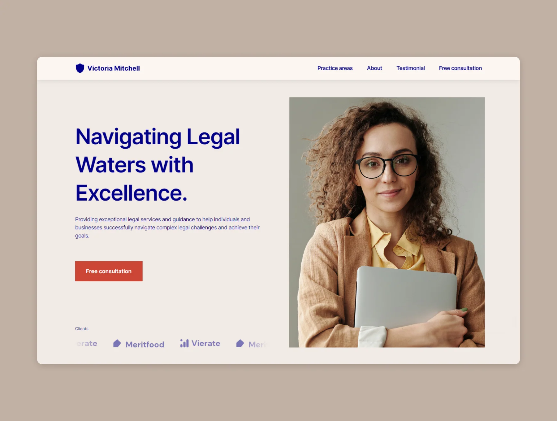 Victoria Mitchell - Lawyer Framer Template