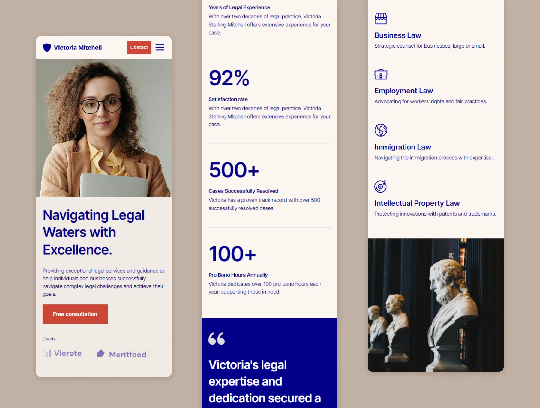 Victoria Mitchell - Lawyer Framer Template 2