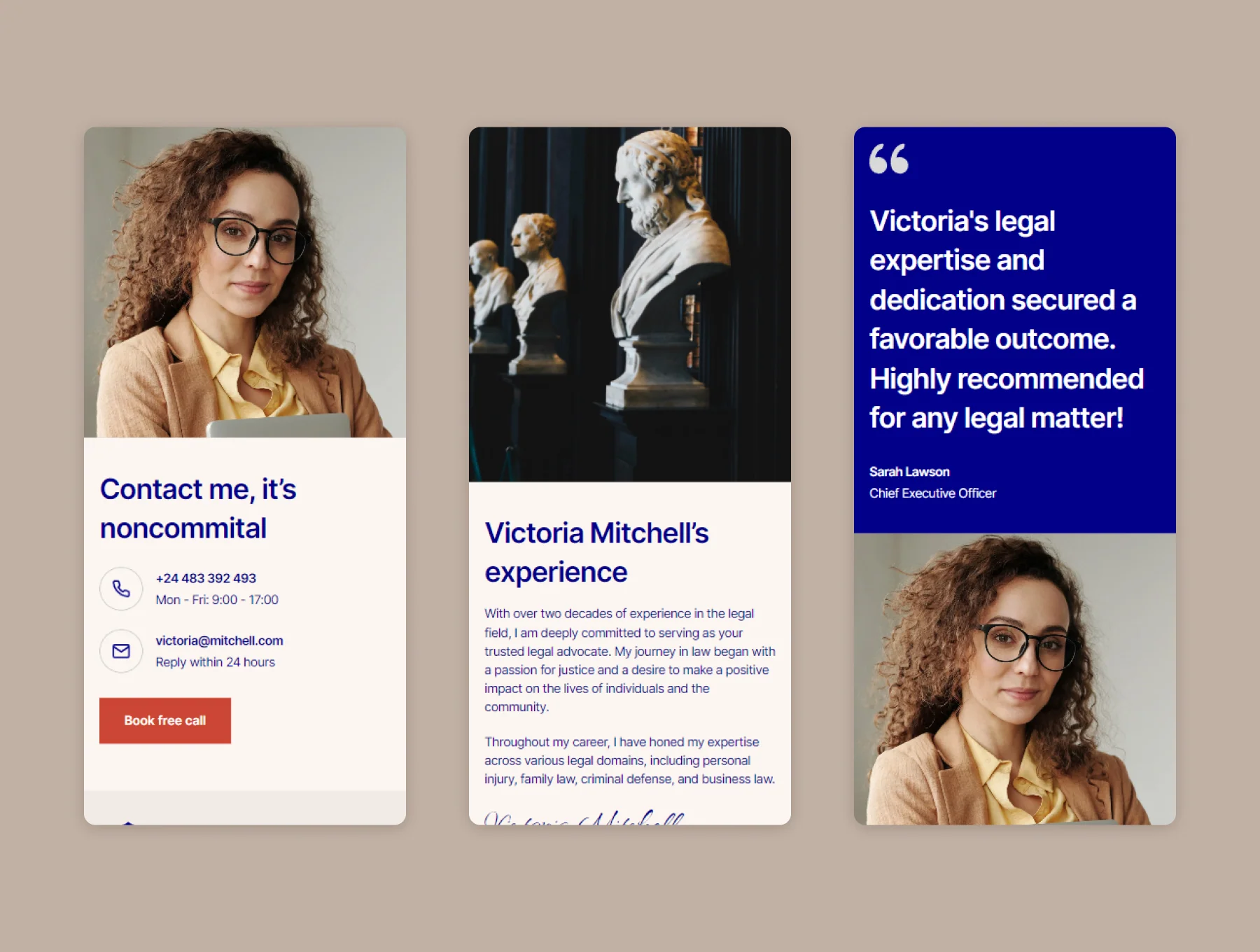 Victoria Mitchell - Lawyer Framer Template 4