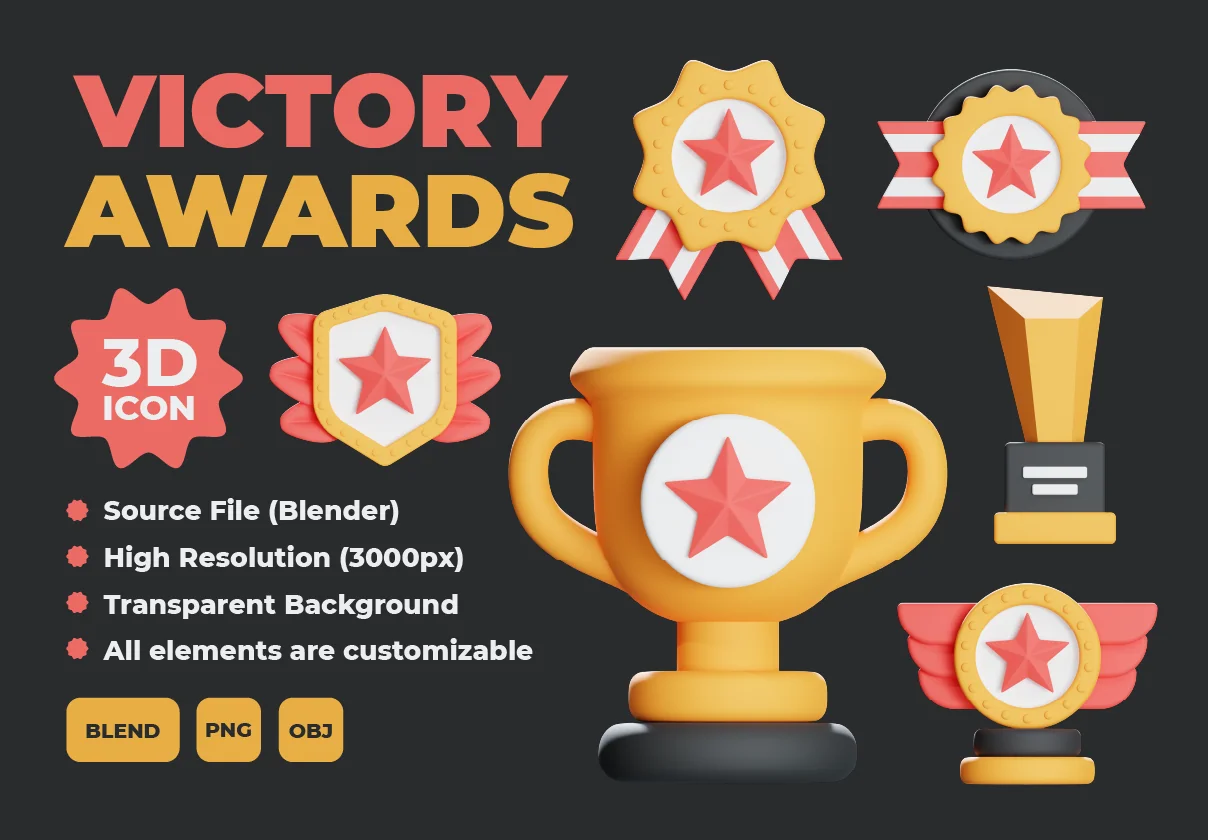 Victory Awards 3d Icon Illustration