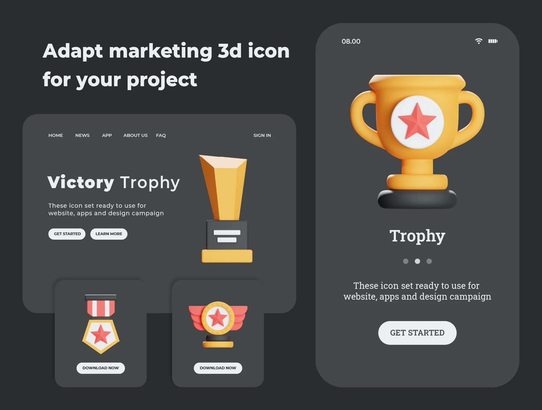 Victory Awards 3d Icon Illustration 4