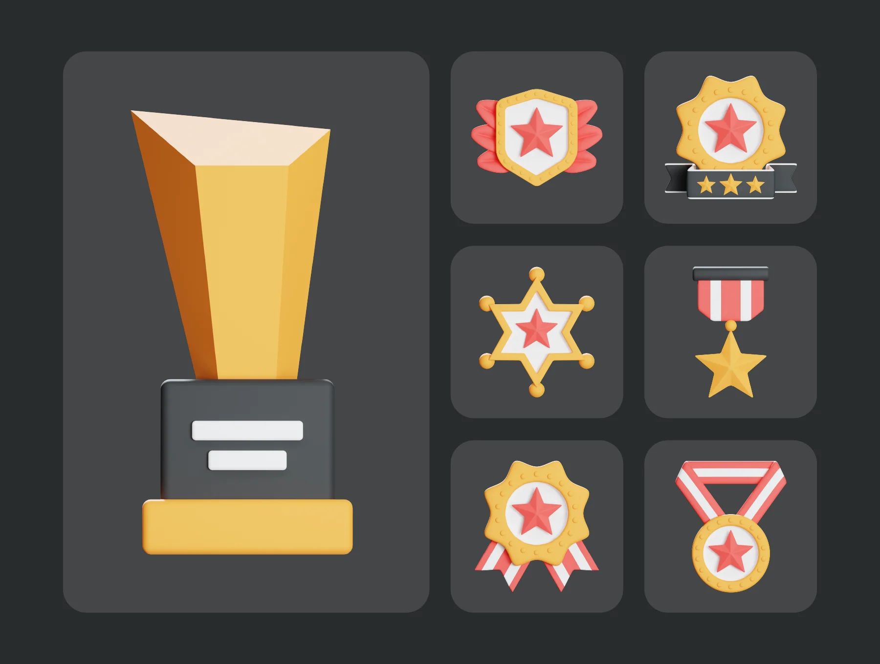 Victory Awards 3d Icon Illustration 5