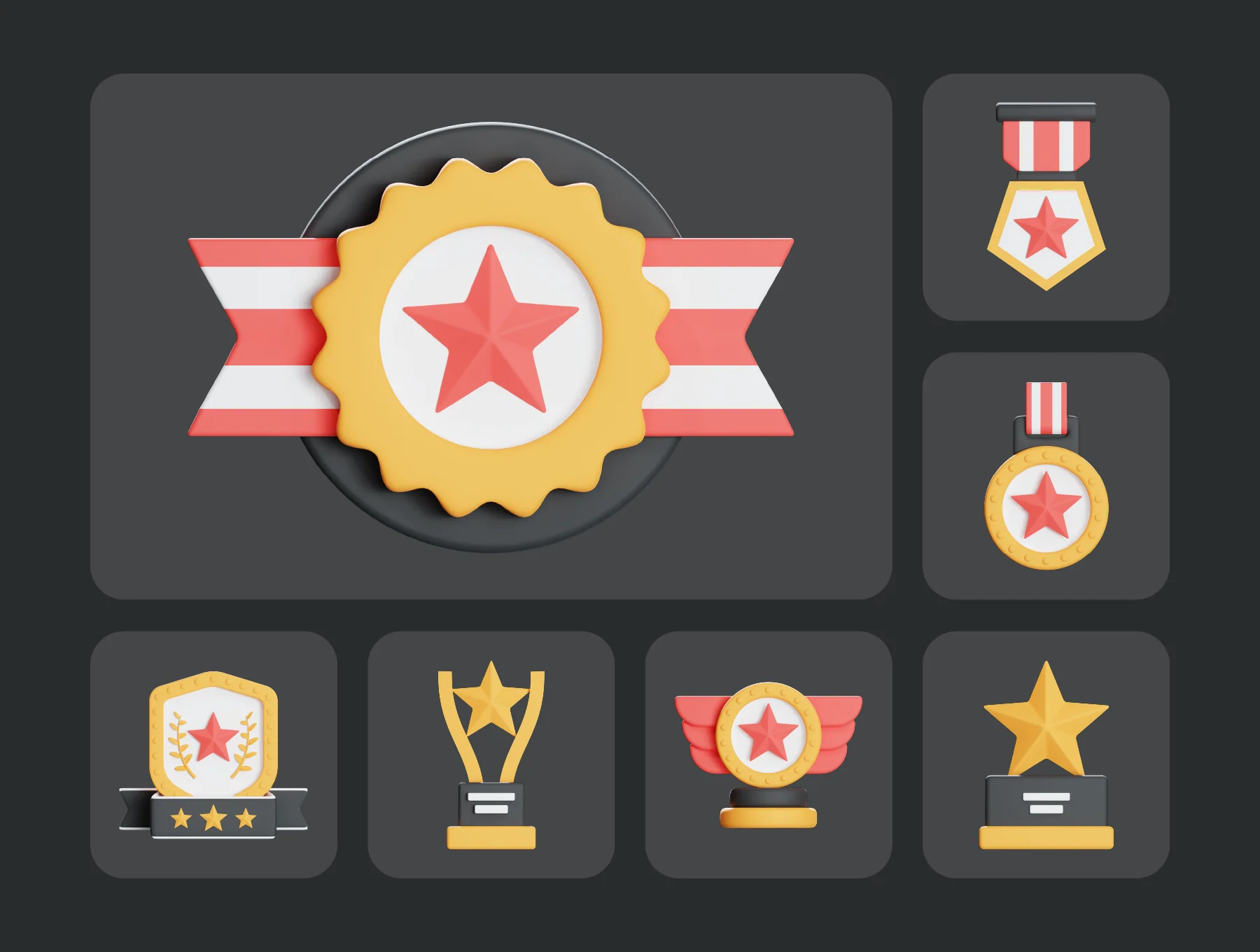 Victory Awards 3d Icon Illustration 6