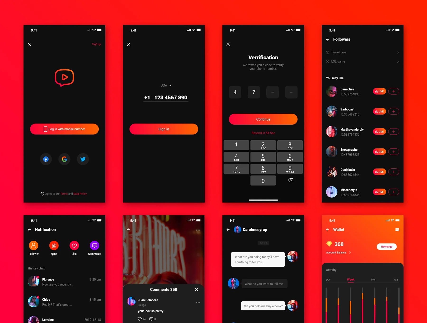 Video community App Ui Kit 6