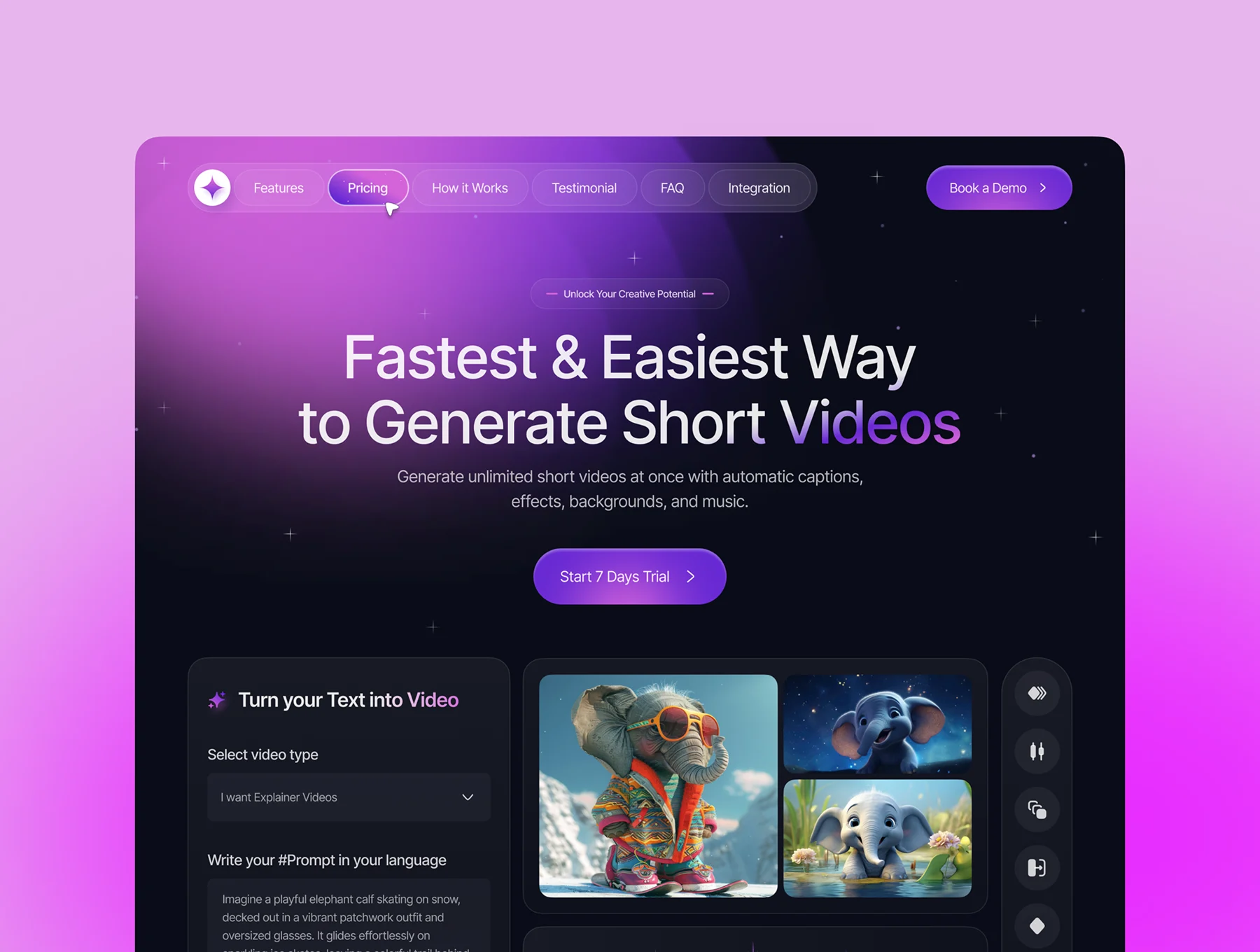 Video Editor SaaS Framer Website Template 4