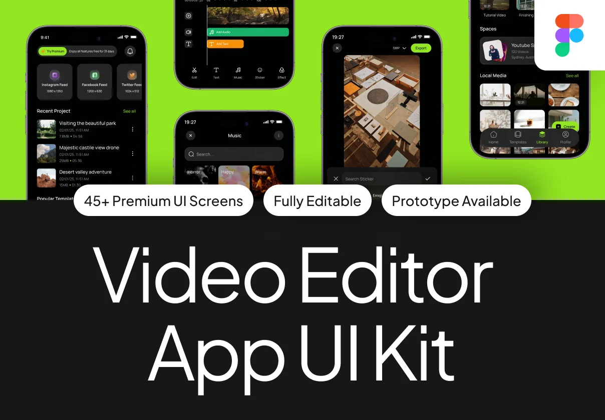Video Editor App UI Kit