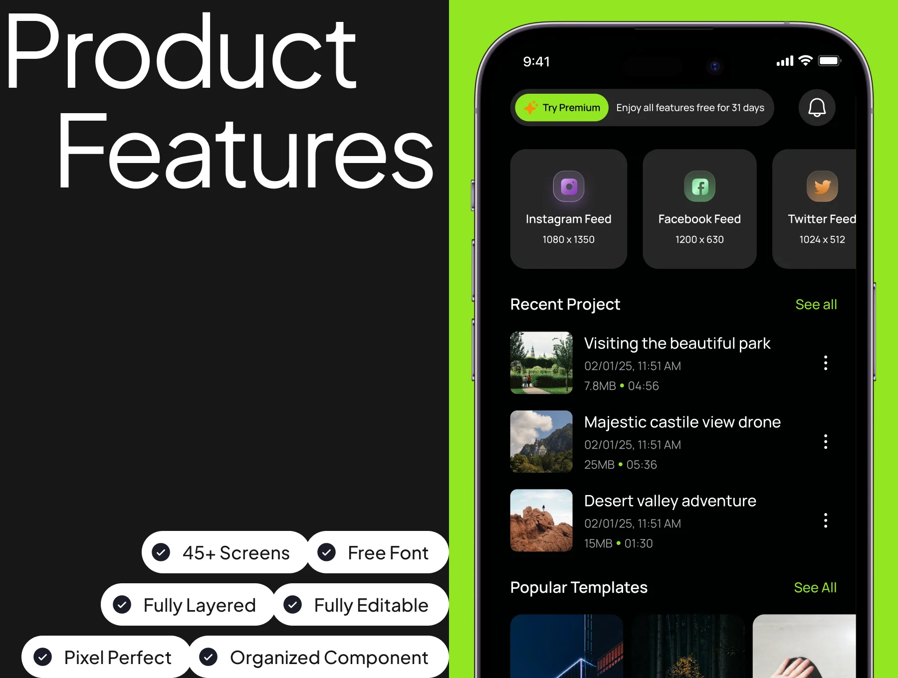 Video Editor App UI Kit