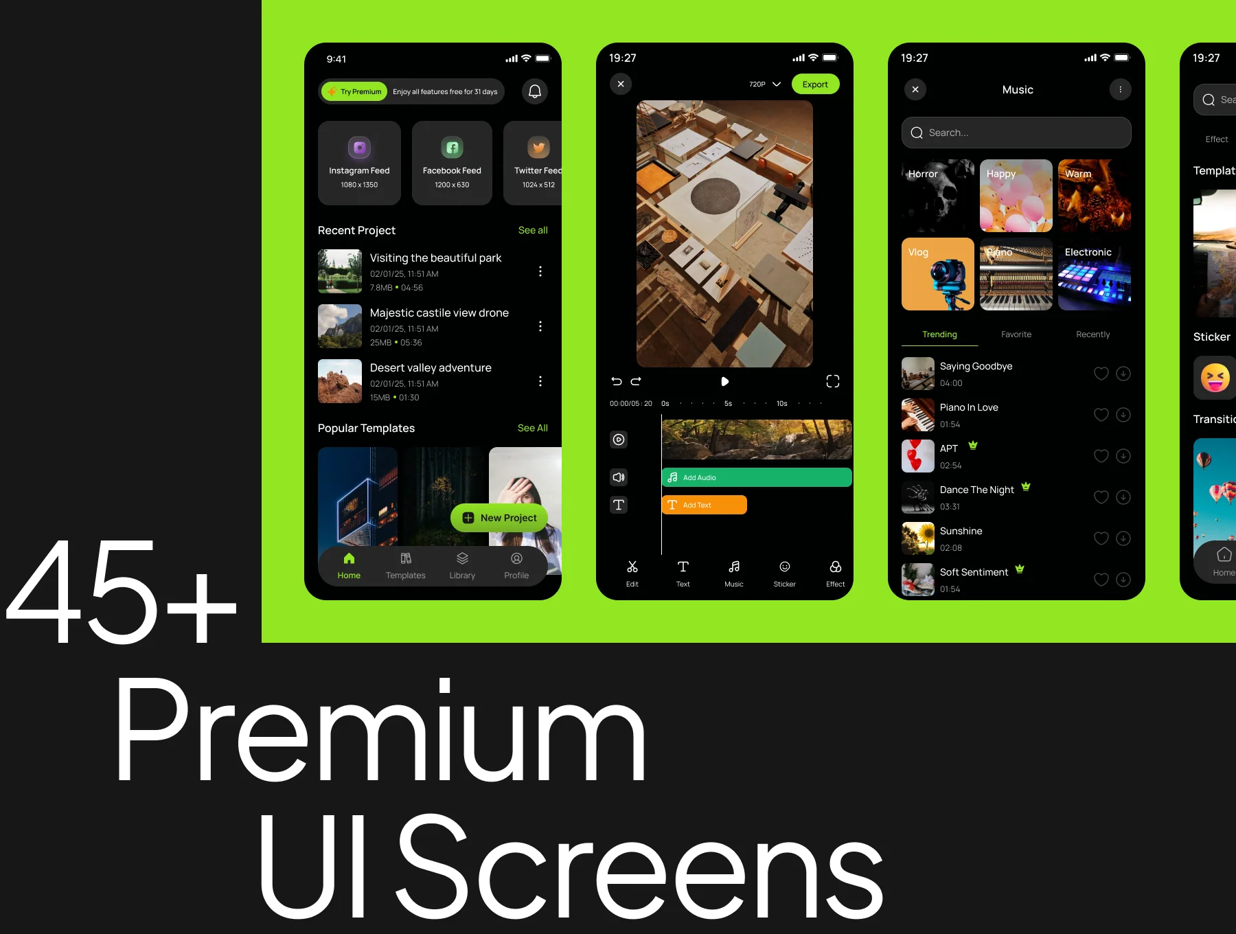 Video Editor App UI Kit 6