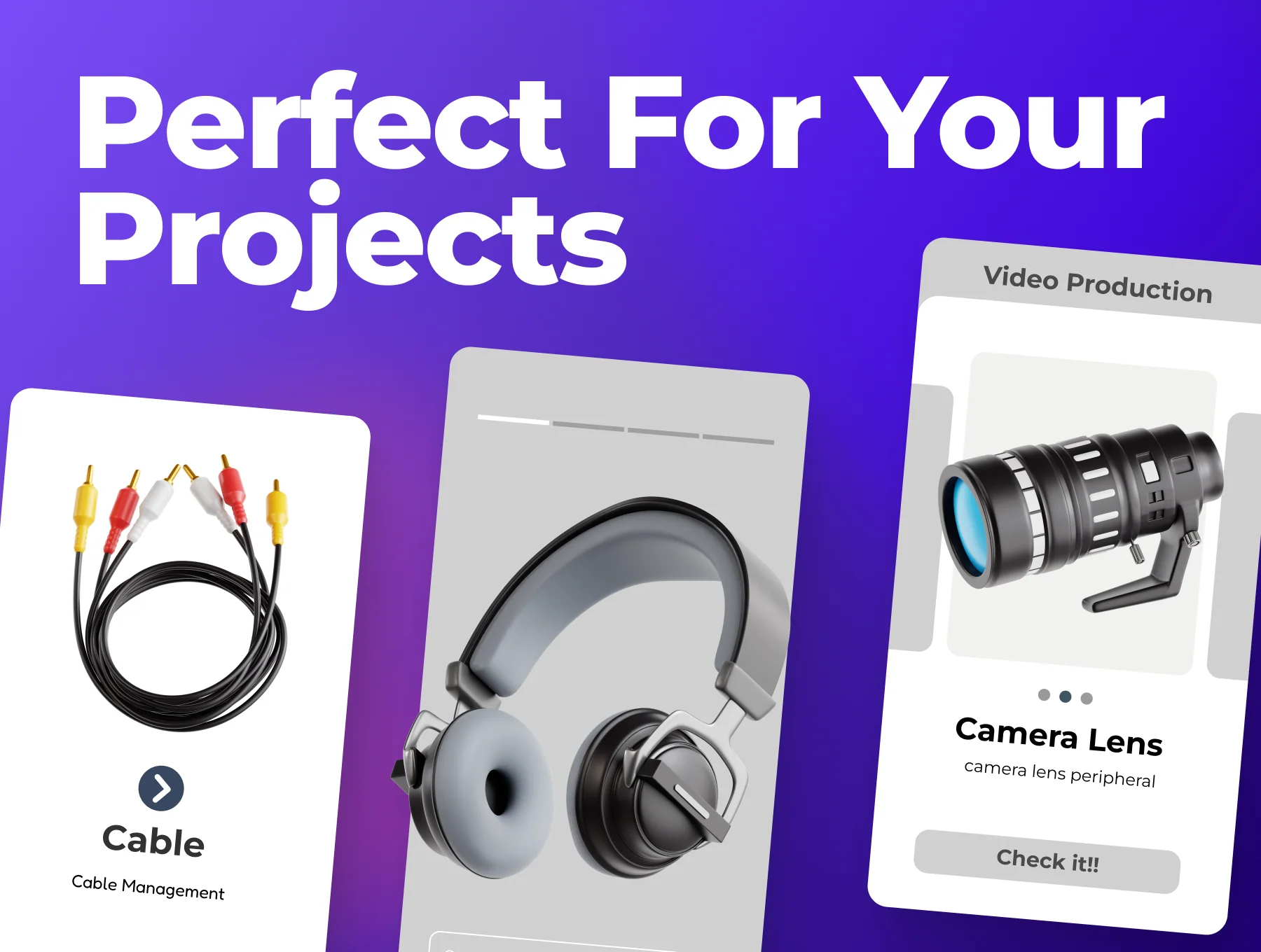 Video Production 3D Icon Set 3