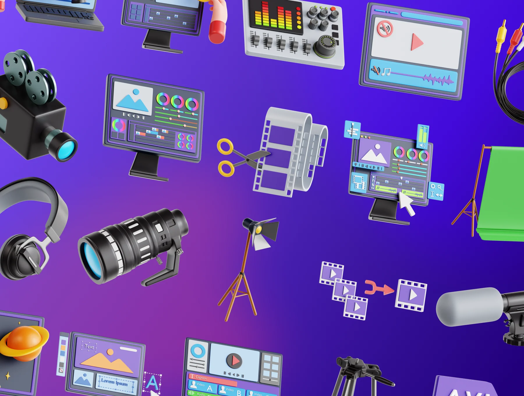 Video Production 3D Icon Set 5